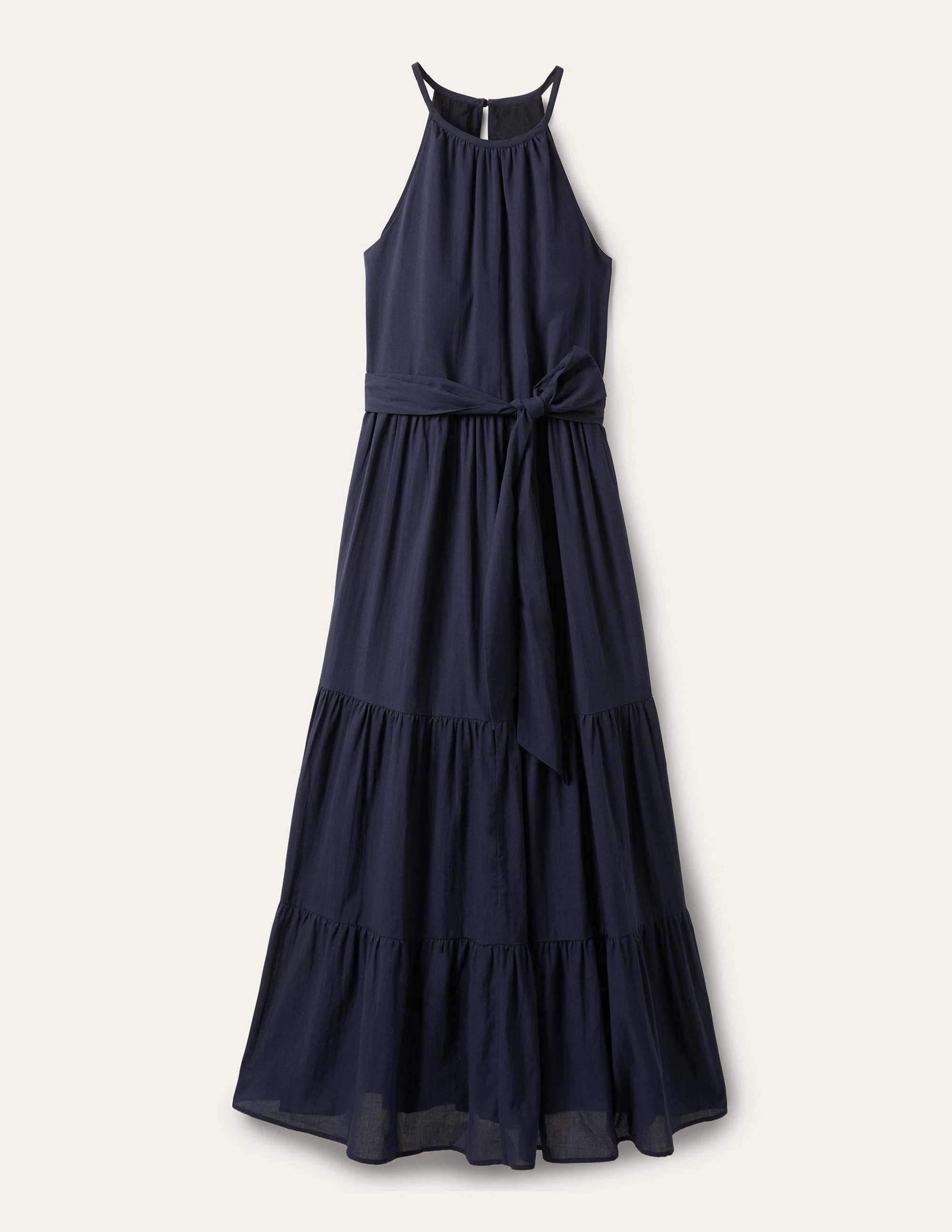 Gestuftes Neckholder-Maxikleid-Marineblau - Image 6