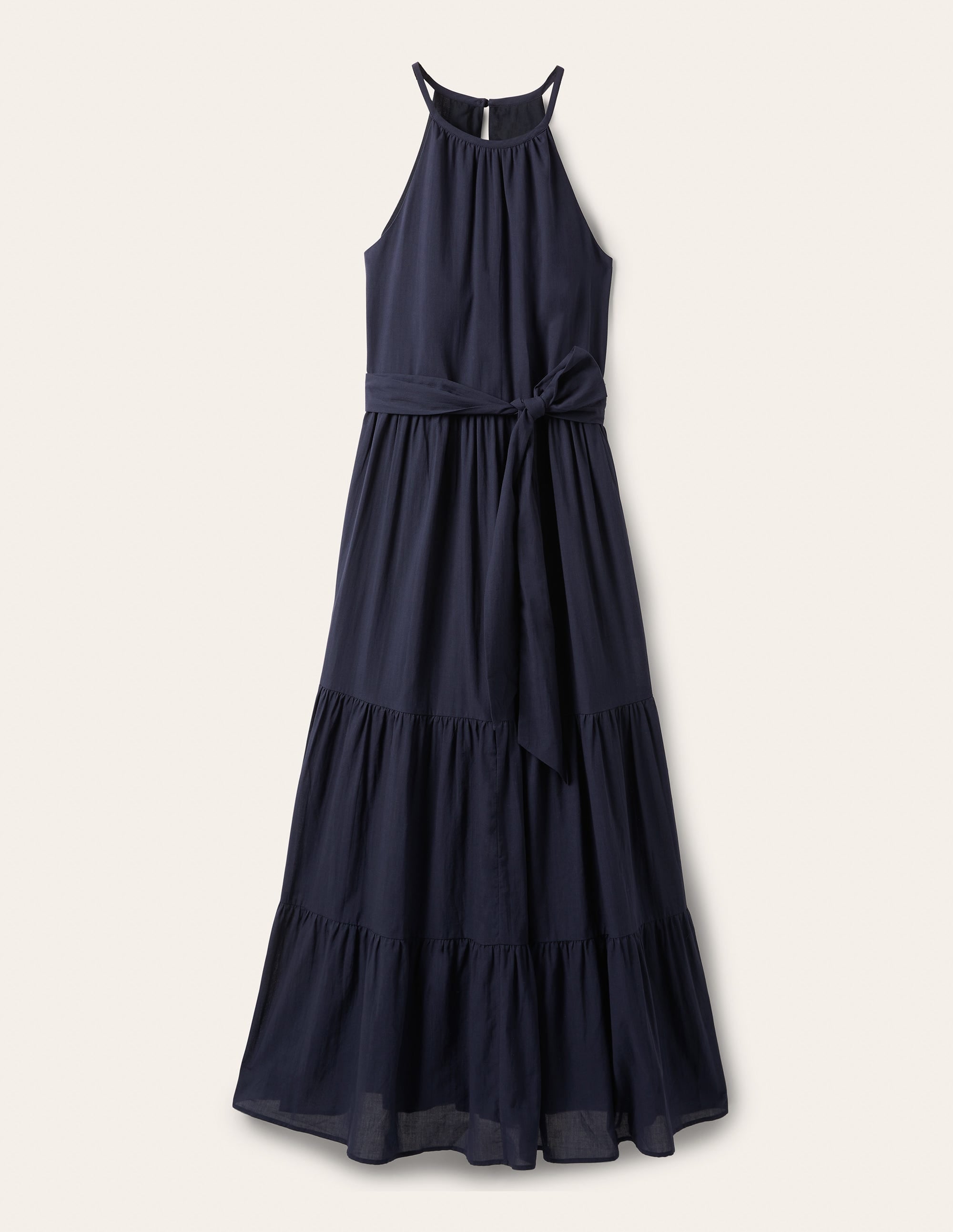 Gestuftes Neckholder-Maxikleid-Marineblau - Image 7