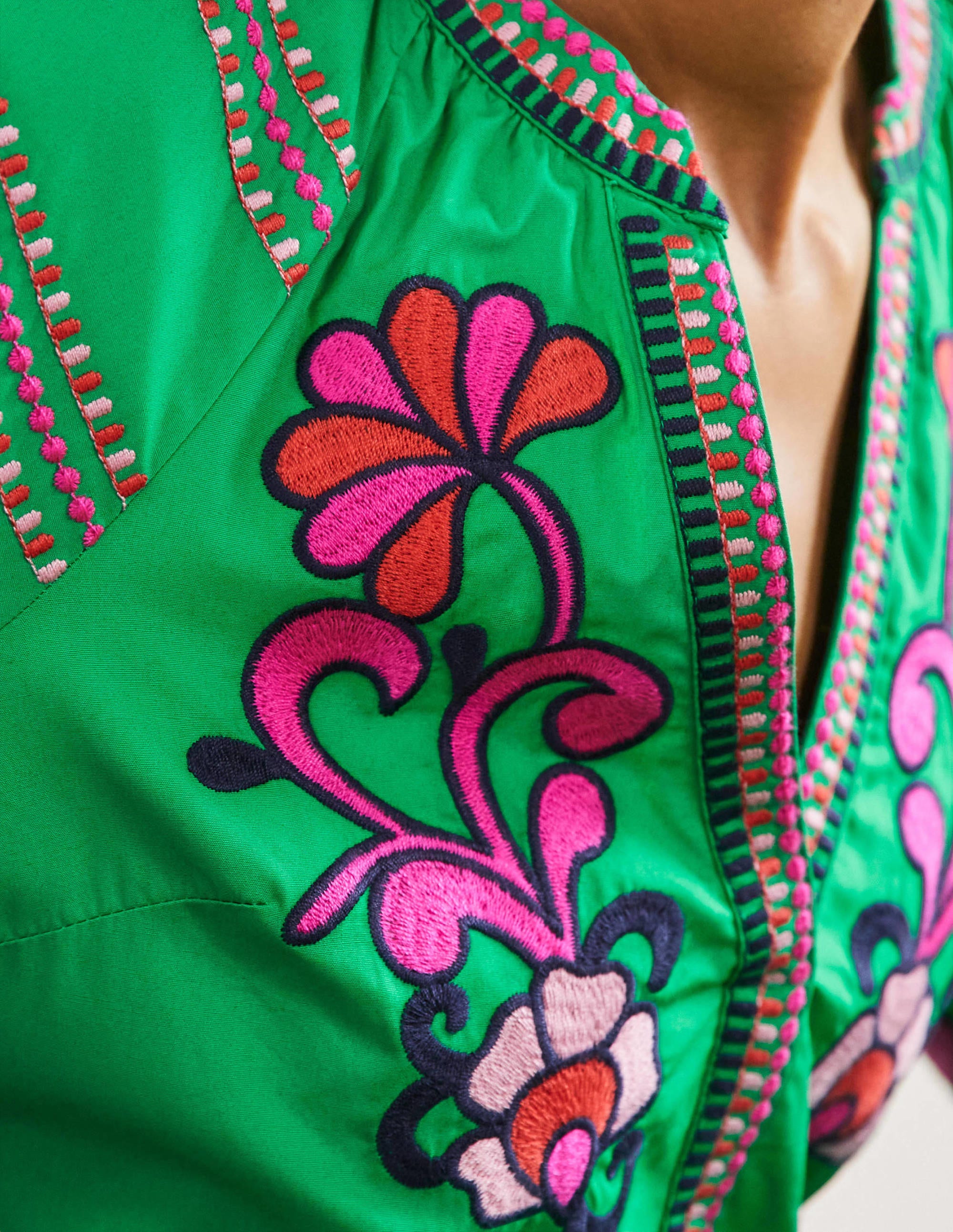 Natalie Embroidered Maxi Dress-Rich Emerald - Image 2