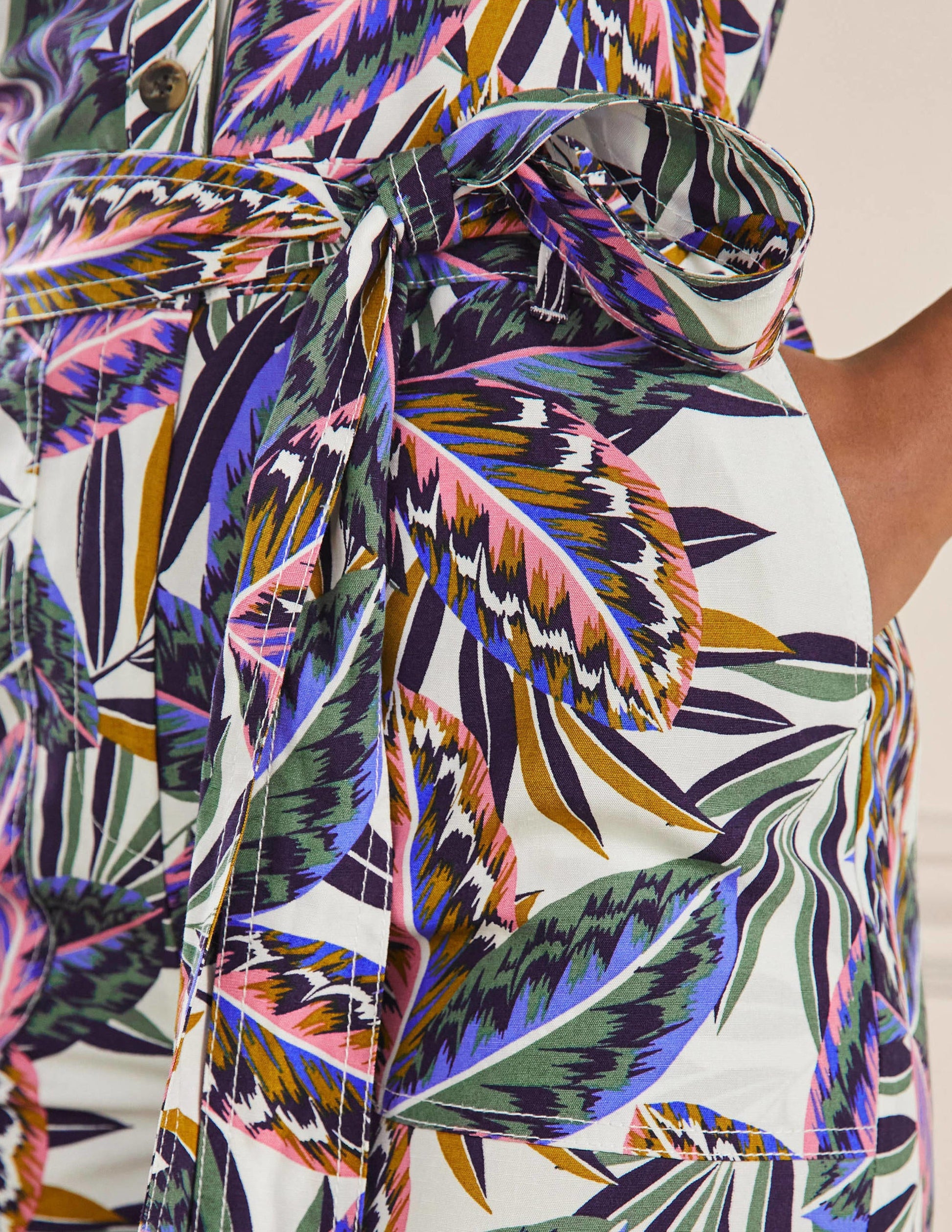 Combishort à poches-Multi, motif Exotic Leaves-2