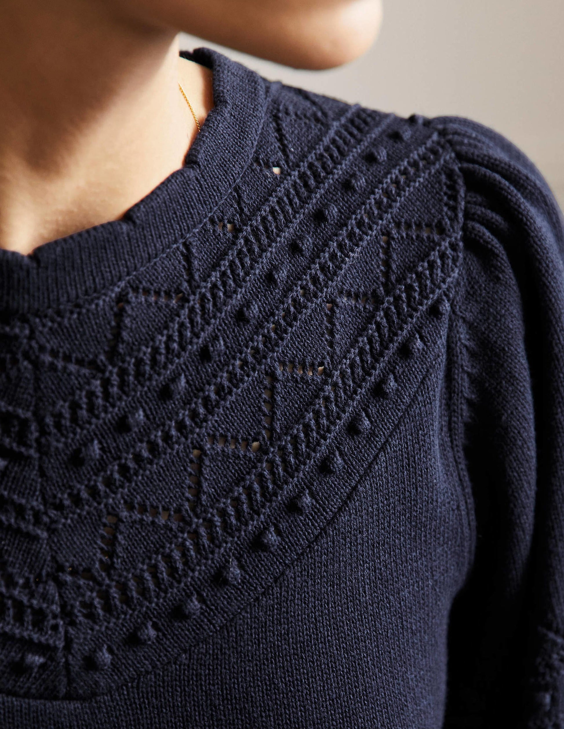 Strickkleid mit weiten Ärmeln-Marineblau-5
