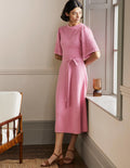 Strickkleid mit weiten Ärmeln-Kirschblütenrosa