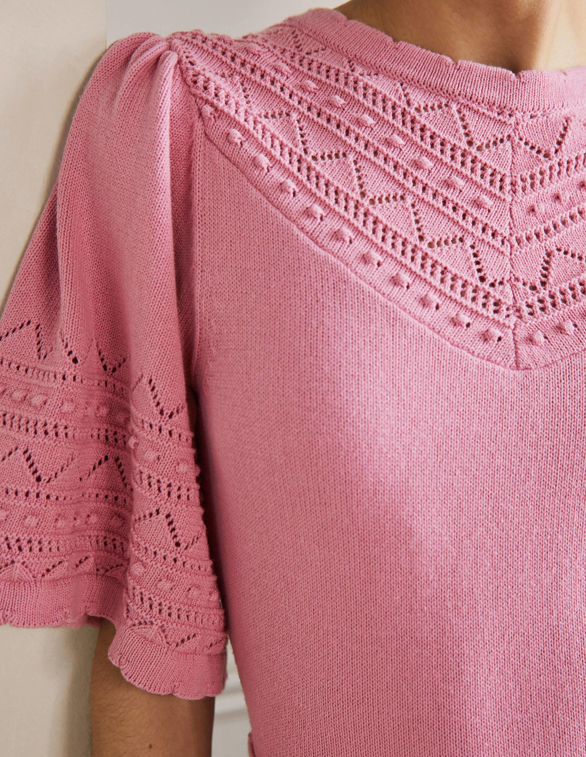 Strickkleid mit weiten Ärmeln-Kirschblütenrosa-2