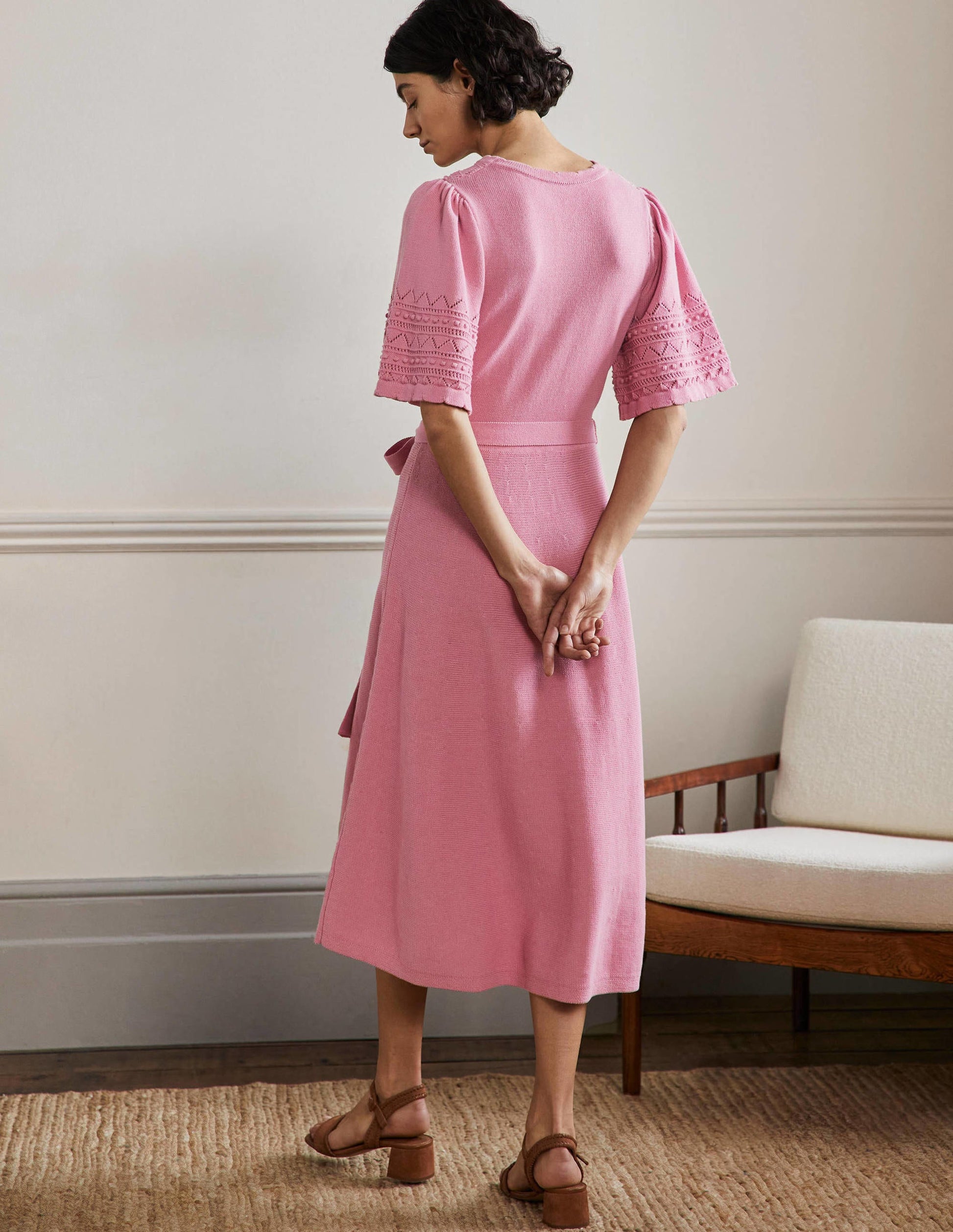 Strickkleid mit weiten Ärmeln-Kirschblütenrosa-3