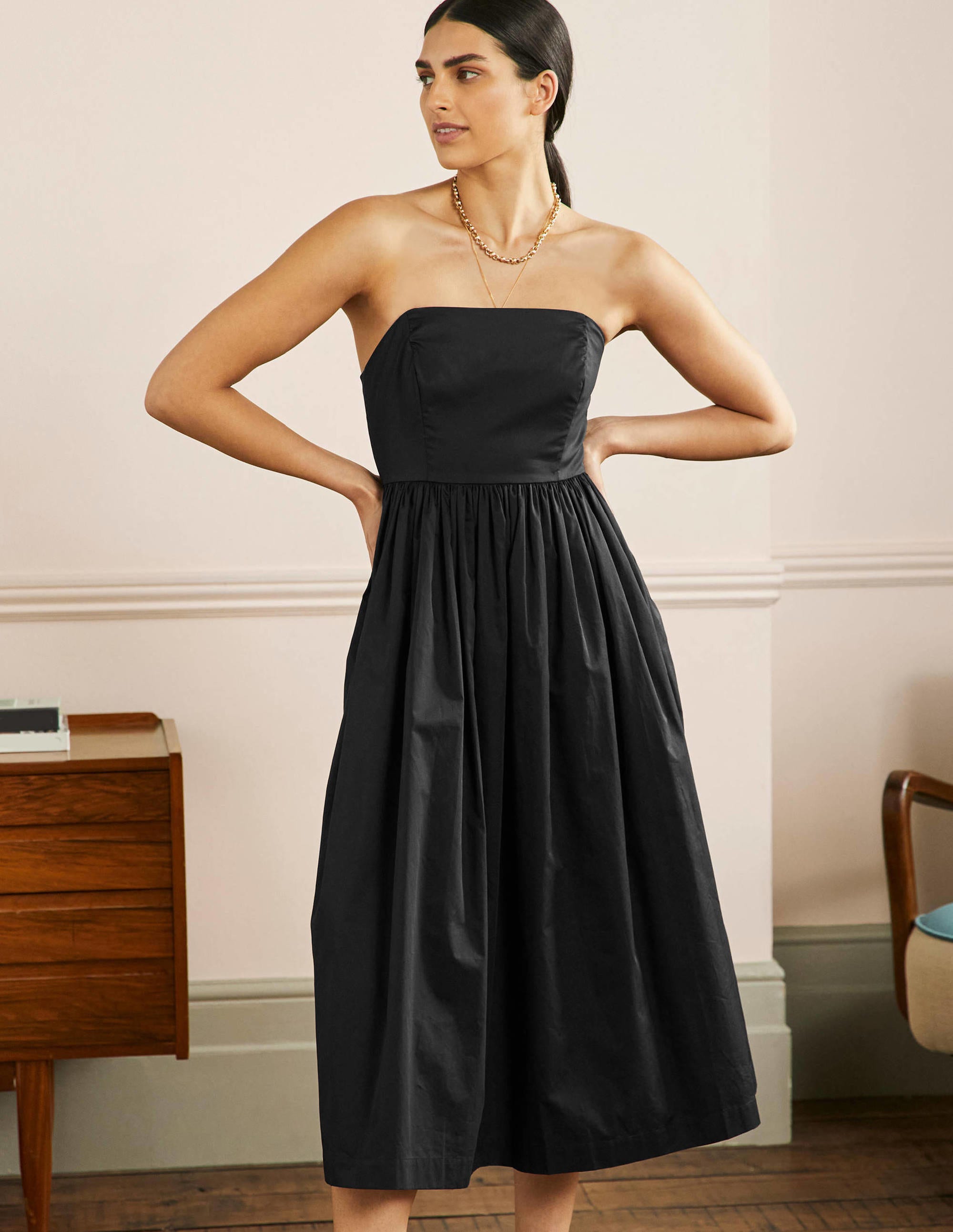 Robe midi bustier Emily-Noir - Image 4