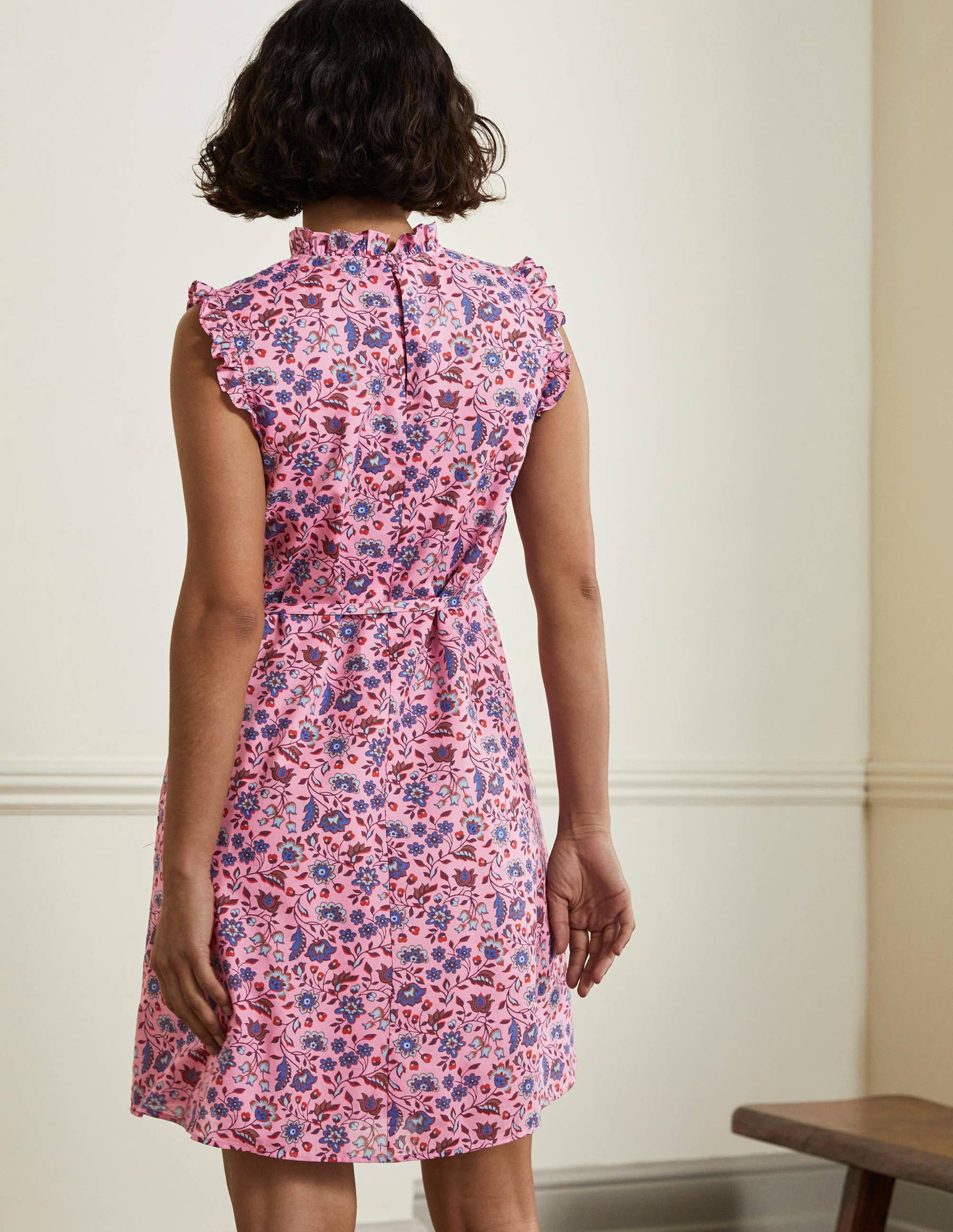 Ärmelloses Smok-Minikleid-Kirschblütenrosa, Orientalische Wiese-3