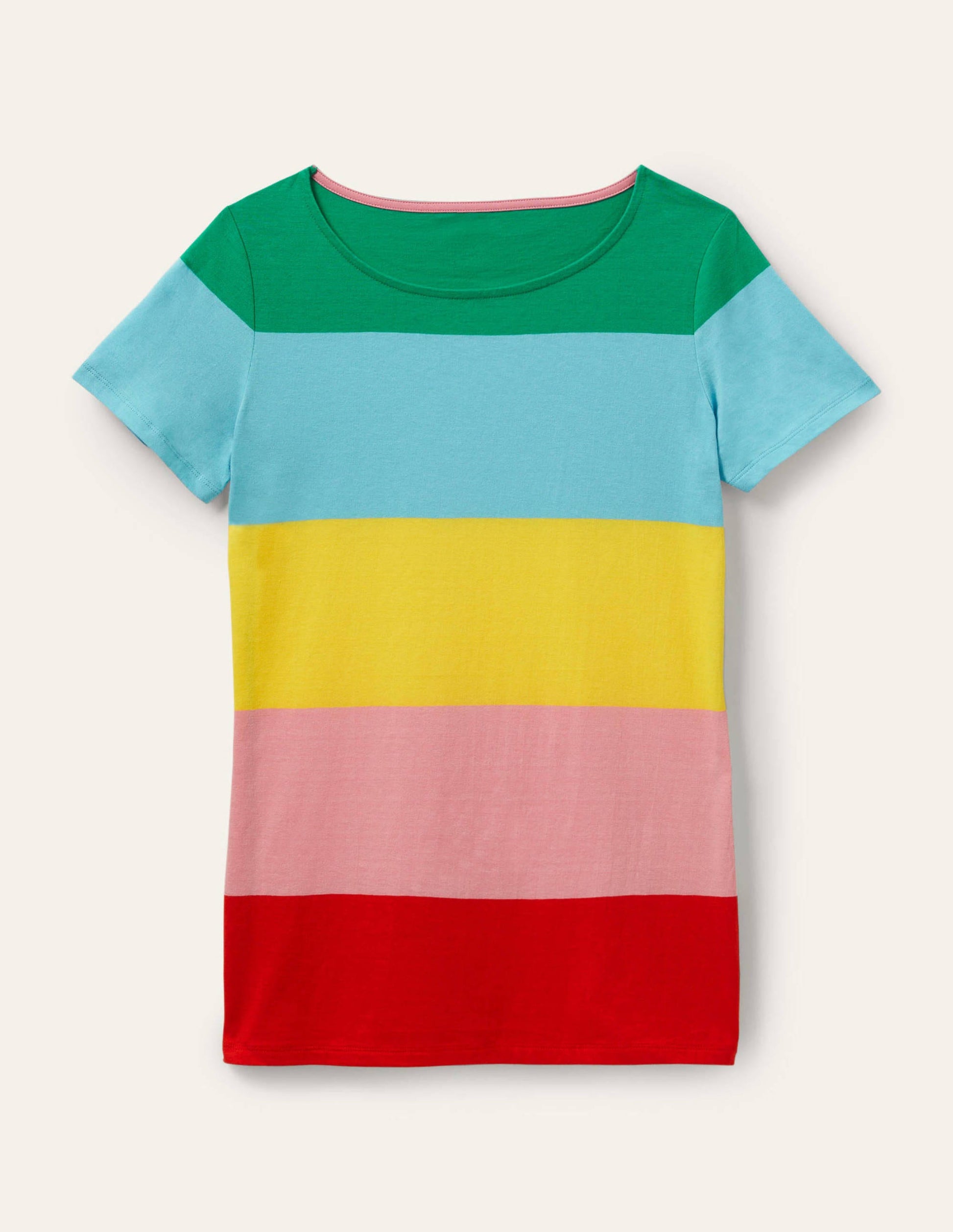 Kurzärmliges Bretonshirt-Regenbogenfarben, Breite Streifen-5