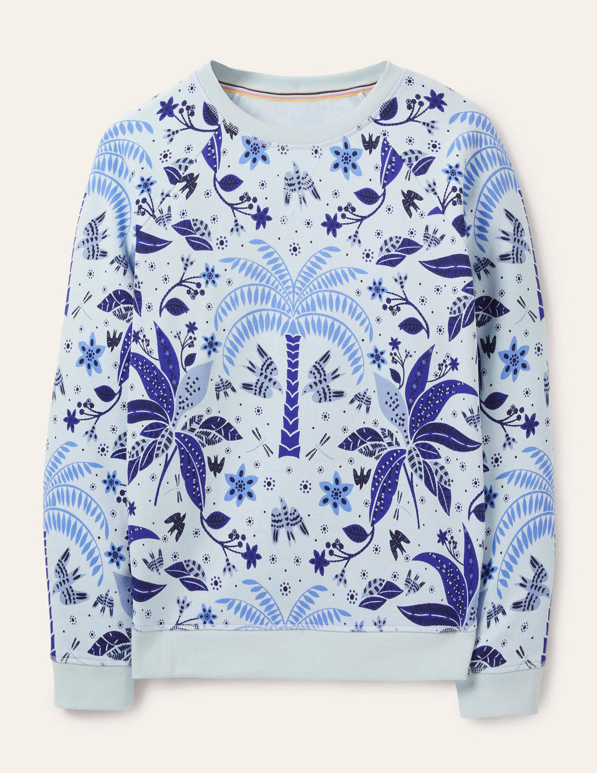 Gemustertes Sweatshirt aus Baumwolle-Blau, Orientalisches Muster-5