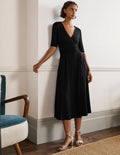 Robe midi Kassidy en jersey-Noir