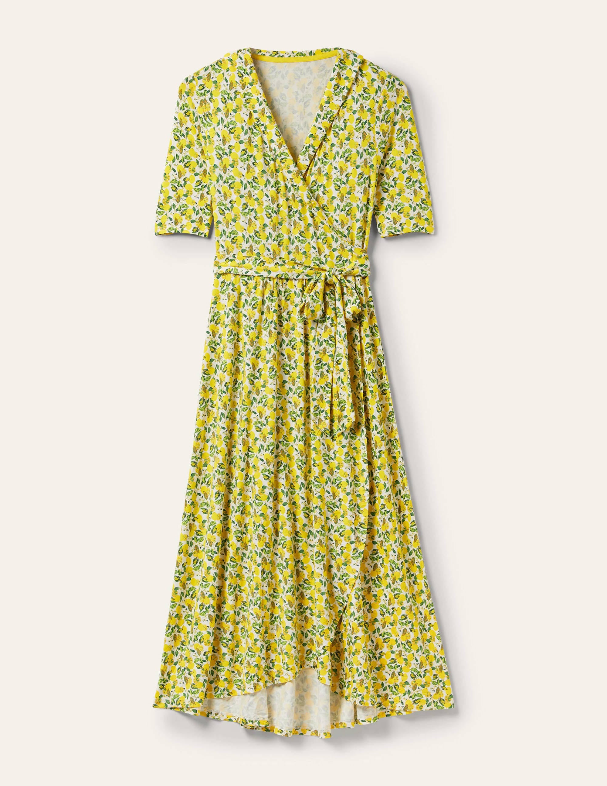 Robe portefeuille Lavinia en jersey-Ivoire, citron grimpant - Image 5