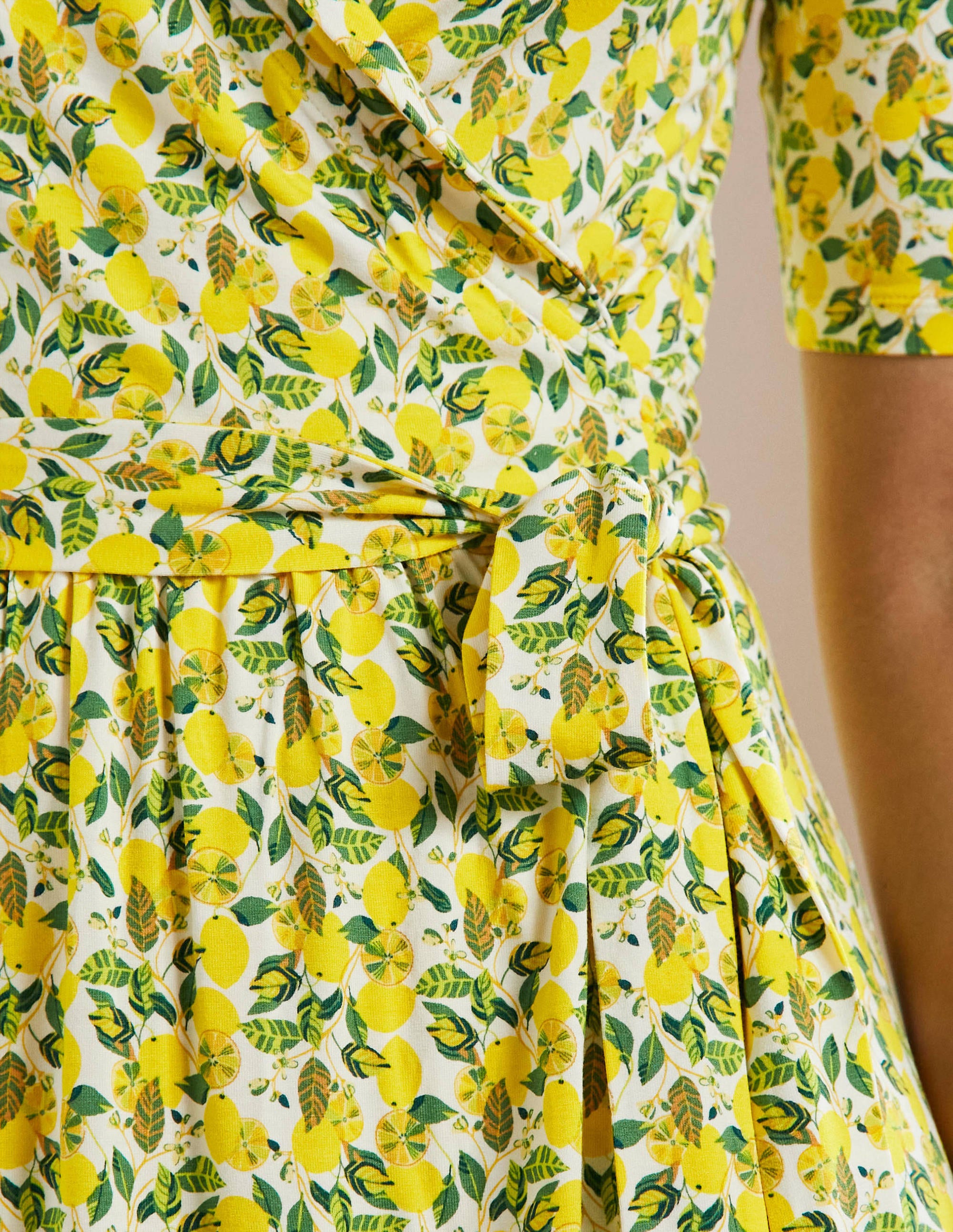 Robe portefeuille Lavinia en jersey-Ivoire, citron grimpant - Image 2