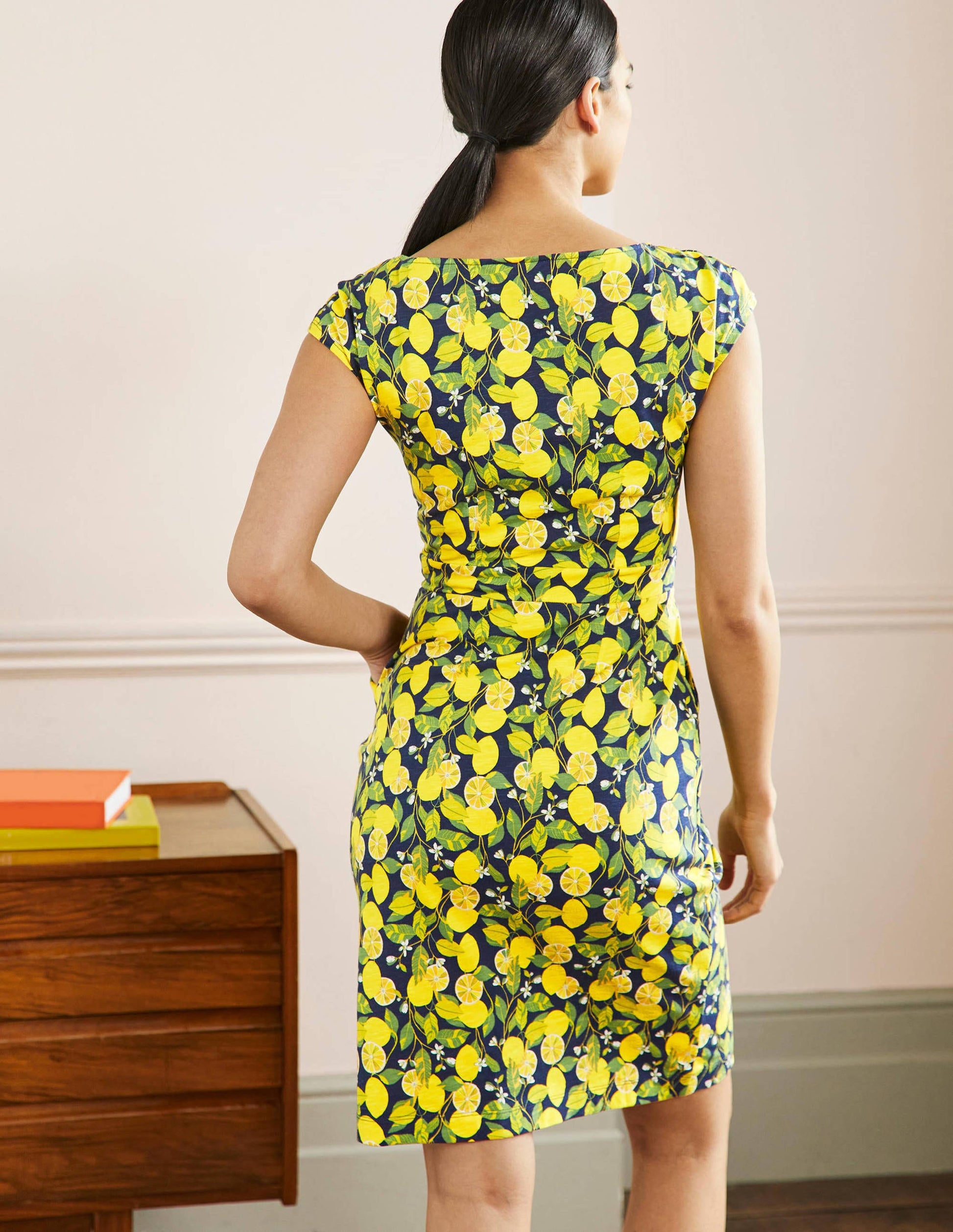 Florrie Jerseykleid-Französisches Navy, Zitronenranke-3