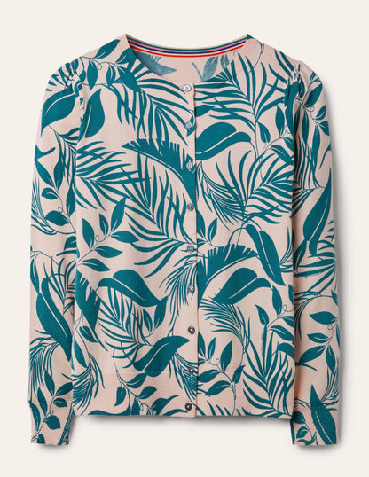 Cotton Crew Neck Cardigan-Milkshake, Tropic Foliage-6