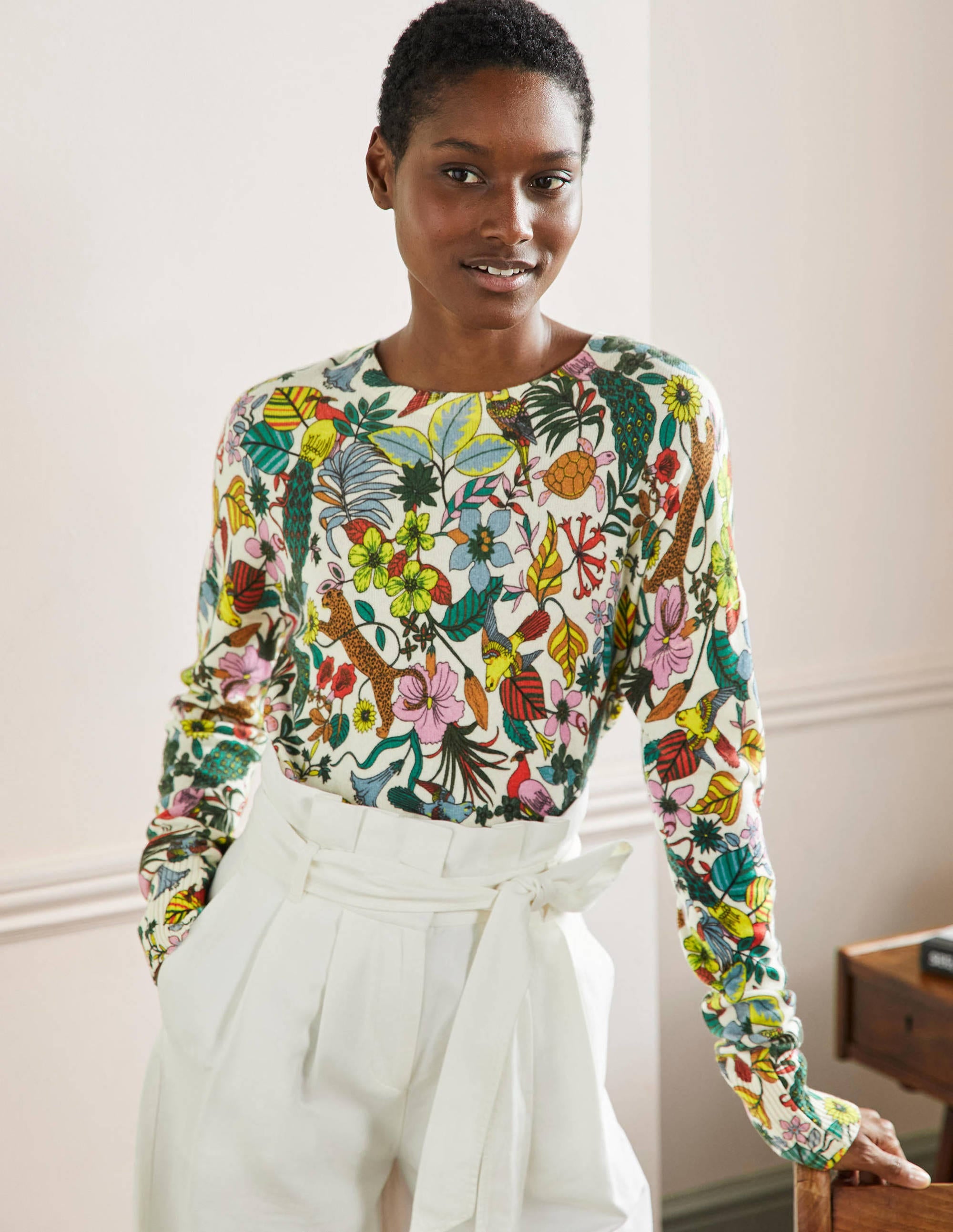 Margot Kaschmirpullover-Bunt, Exotisches Paradies - Image 1