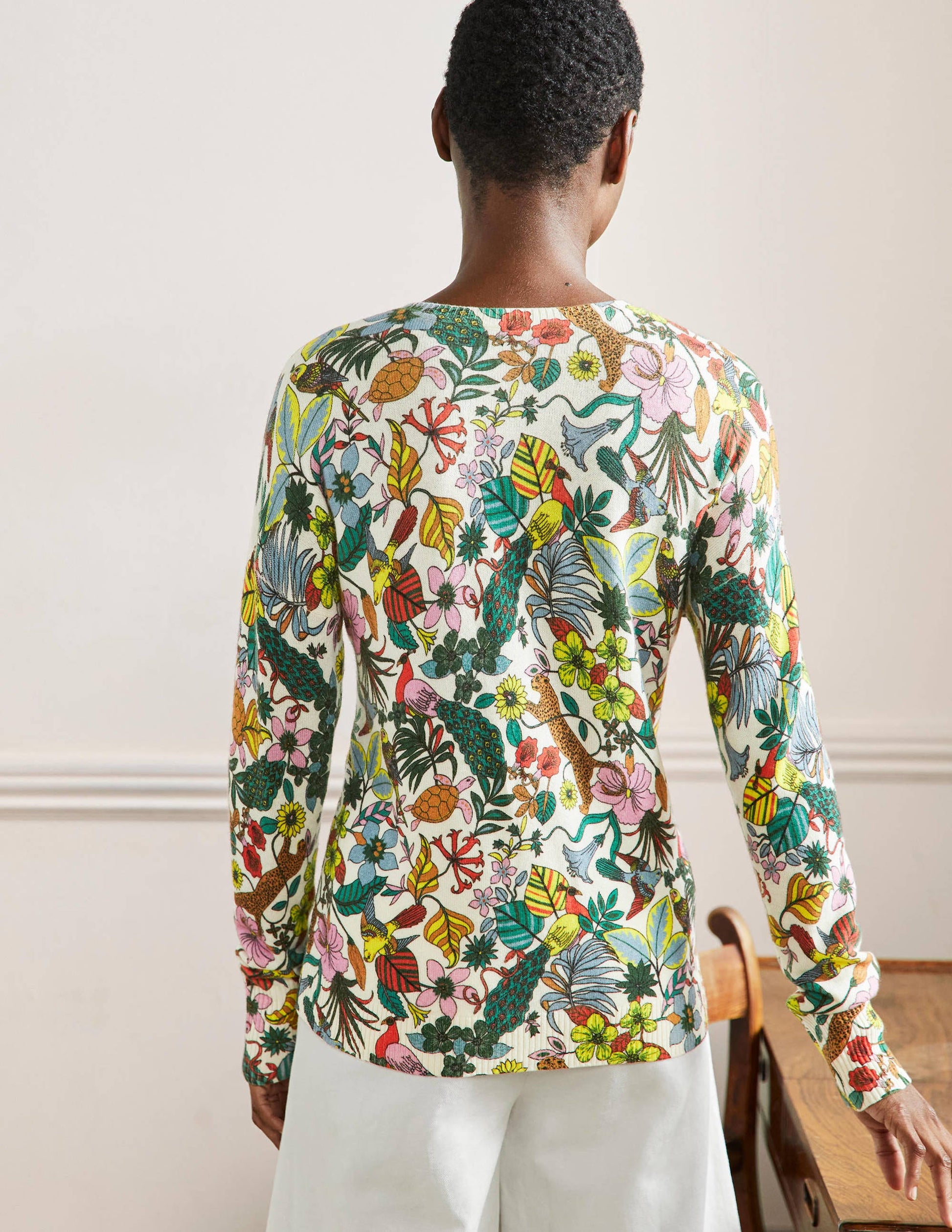 Margot Kaschmirpullover-Bunt, Exotisches Paradies-3