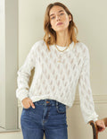 Pointelle Fluffy Jumper-Ivory