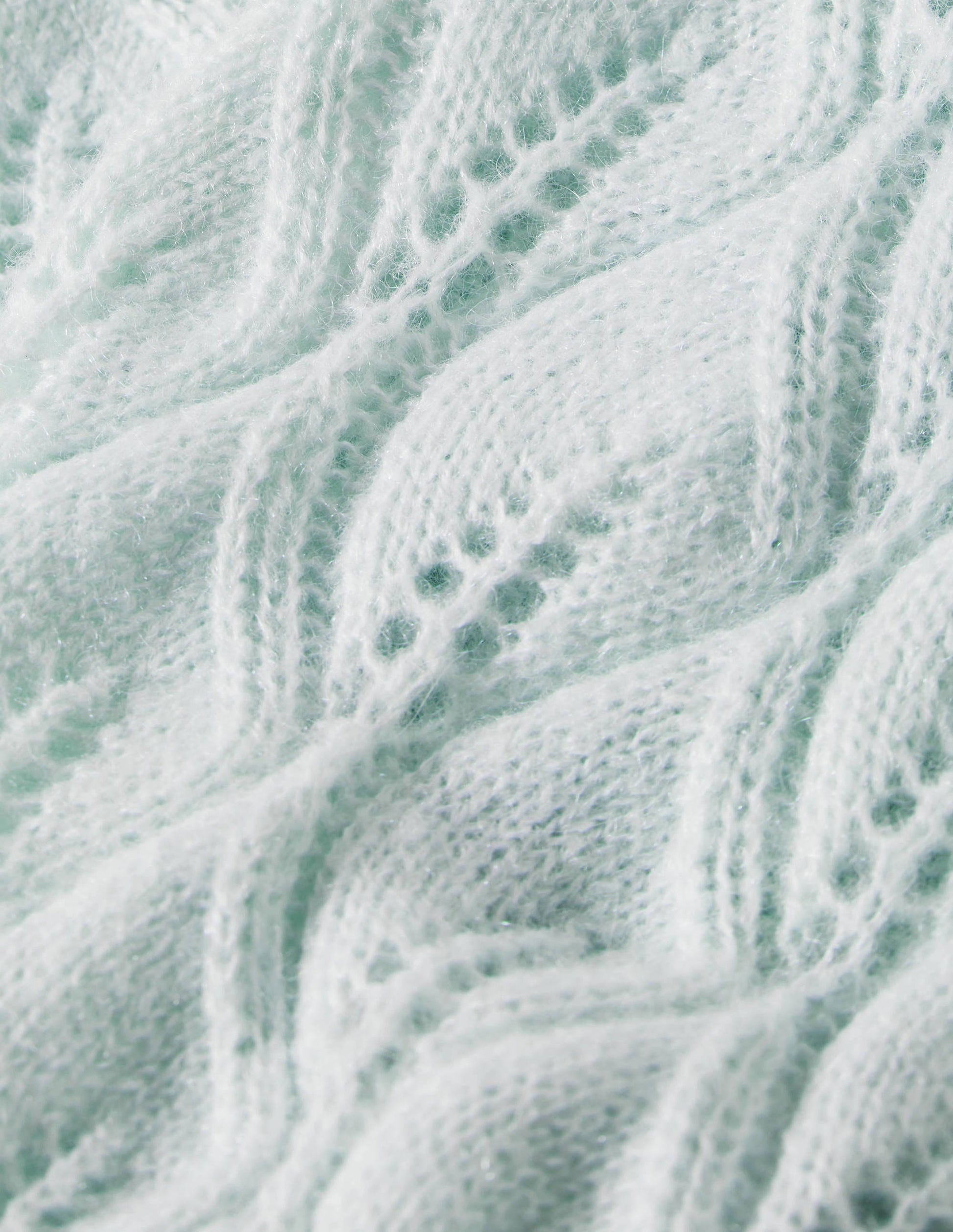 Flauschiger Pointelle-Pullover-Avocadogrün-5