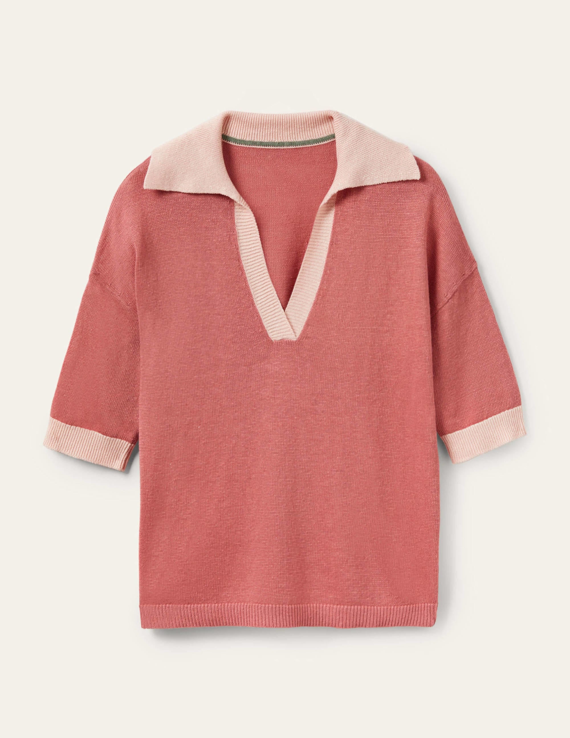 Leinenpullover mit Kragen-Staubrot, Milchshake - Image 6
