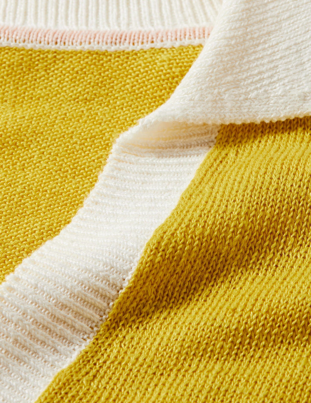 Leinenpullover mit Kragen-Rauchgelb/Naturweiß - Image 6