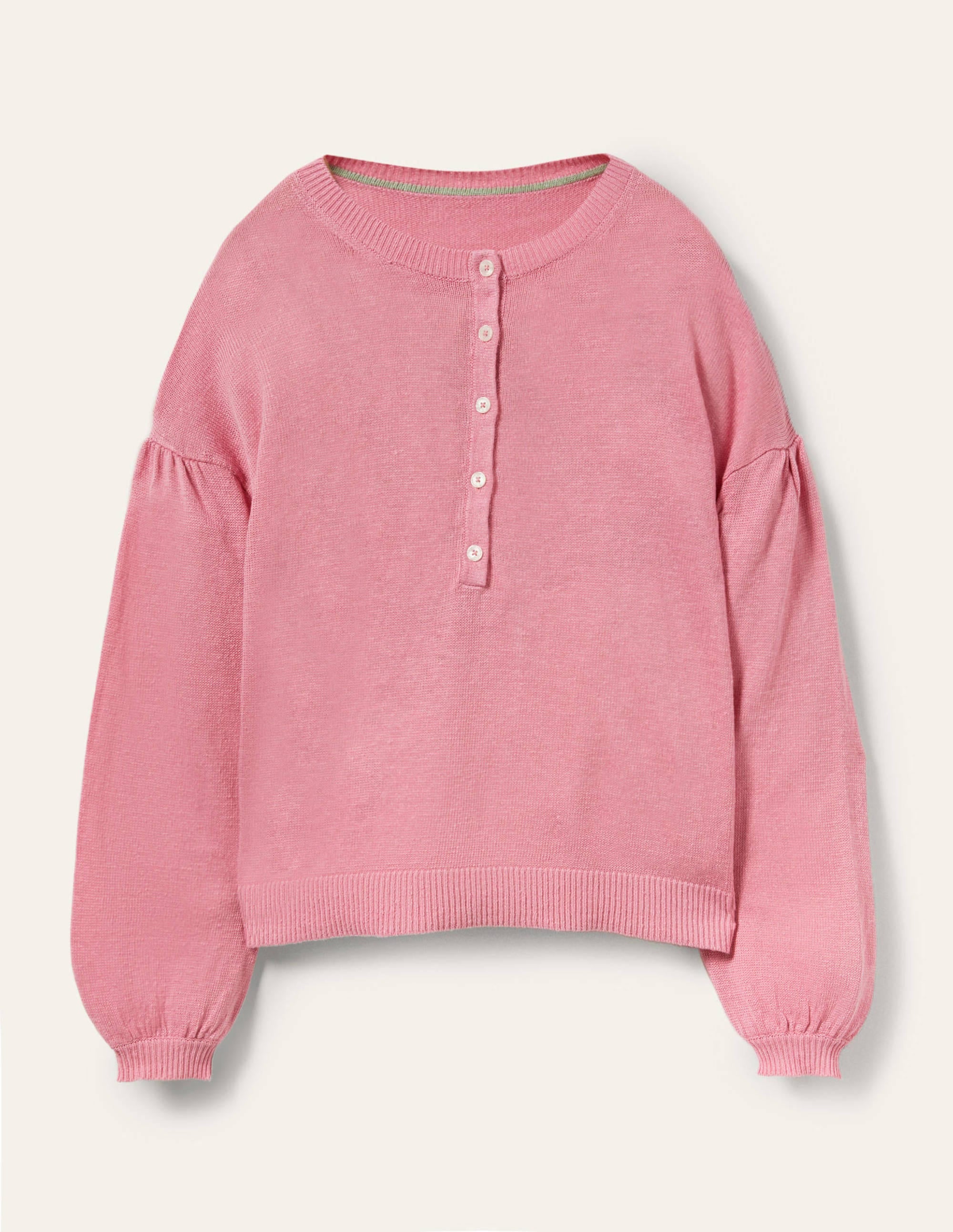 Leandra Henley-Pullover aus Leinen-Blümchenrosa - Image 6