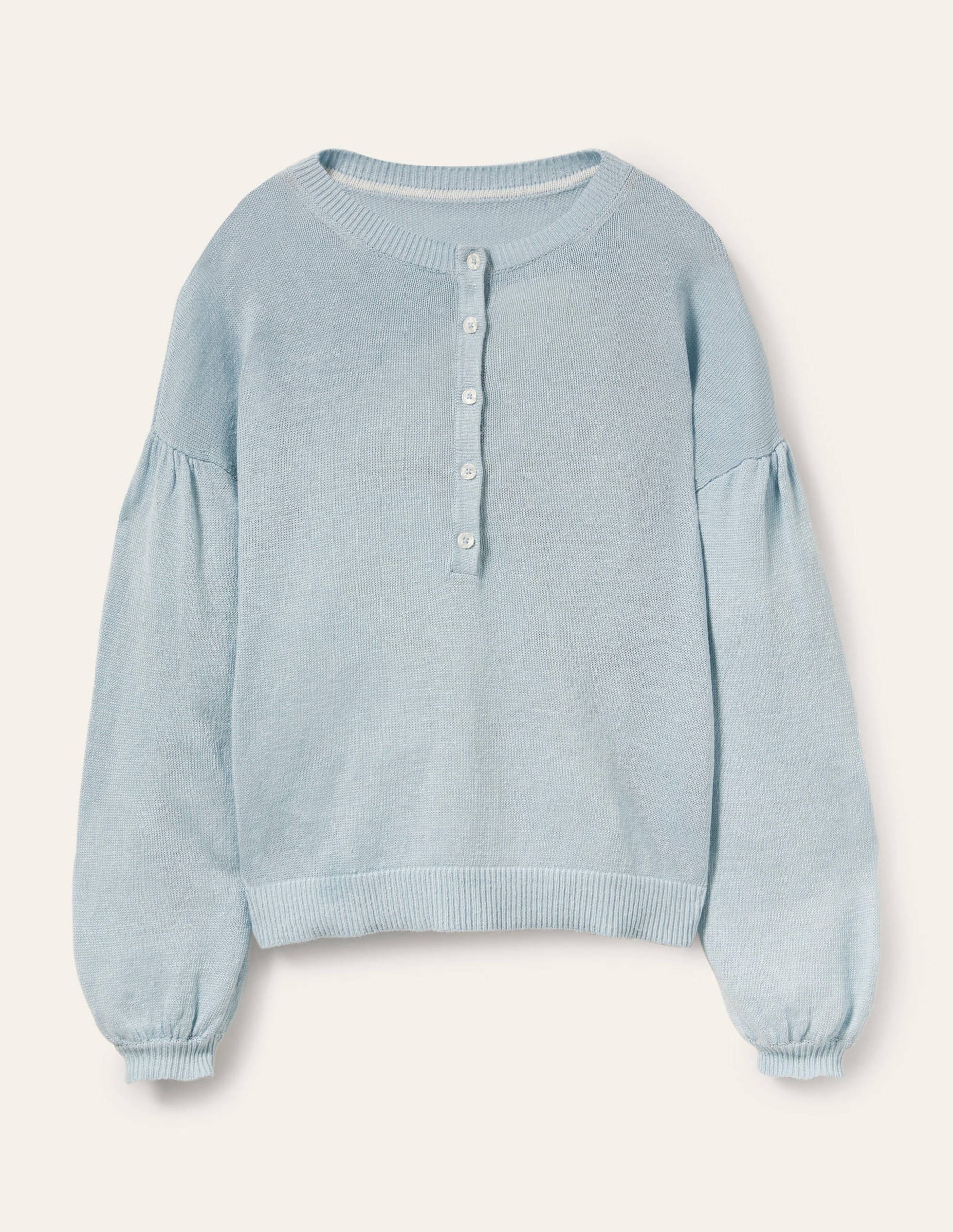 Leandra Henley-Pullover aus Leinen-Morgendämmerungsblau-6