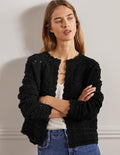 Gilet Claudia texturé en maille-Noir