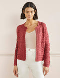 Claudia Strukturierter Strickcardigan-Staubrot