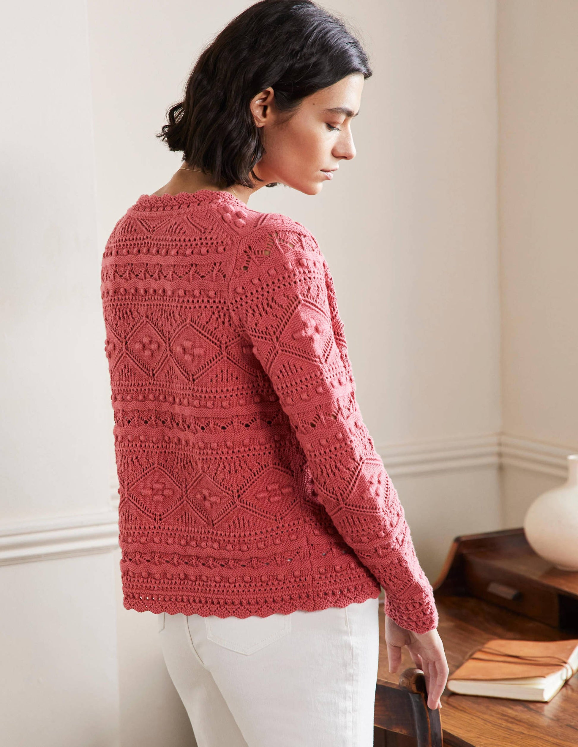 Claudia Strukturierter Strickcardigan-Staubrot-3