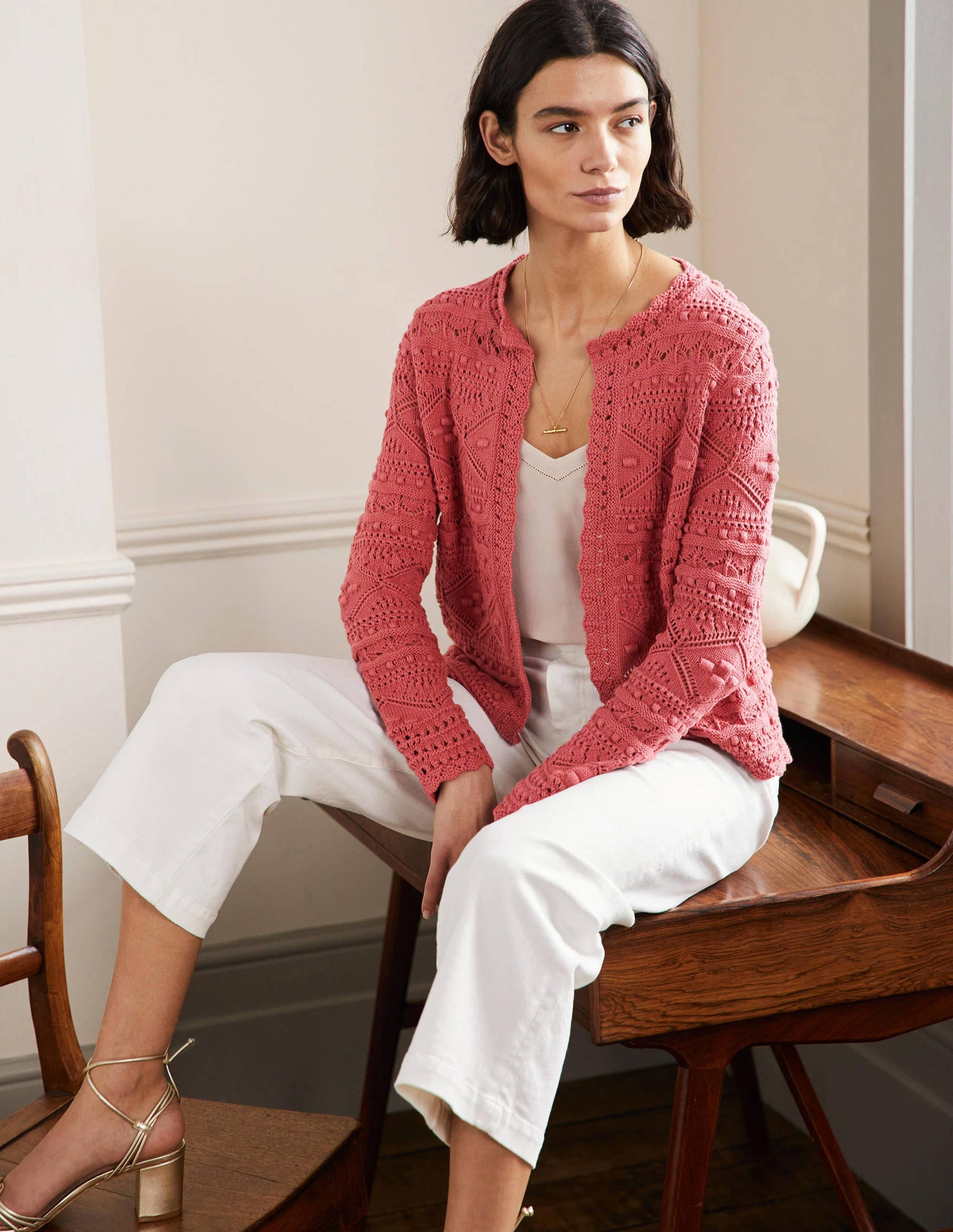Claudia Strukturierter Strickcardigan-Staubrot-4