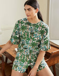 Cara Knitted T-Shirt-Ivory, Palm Forest