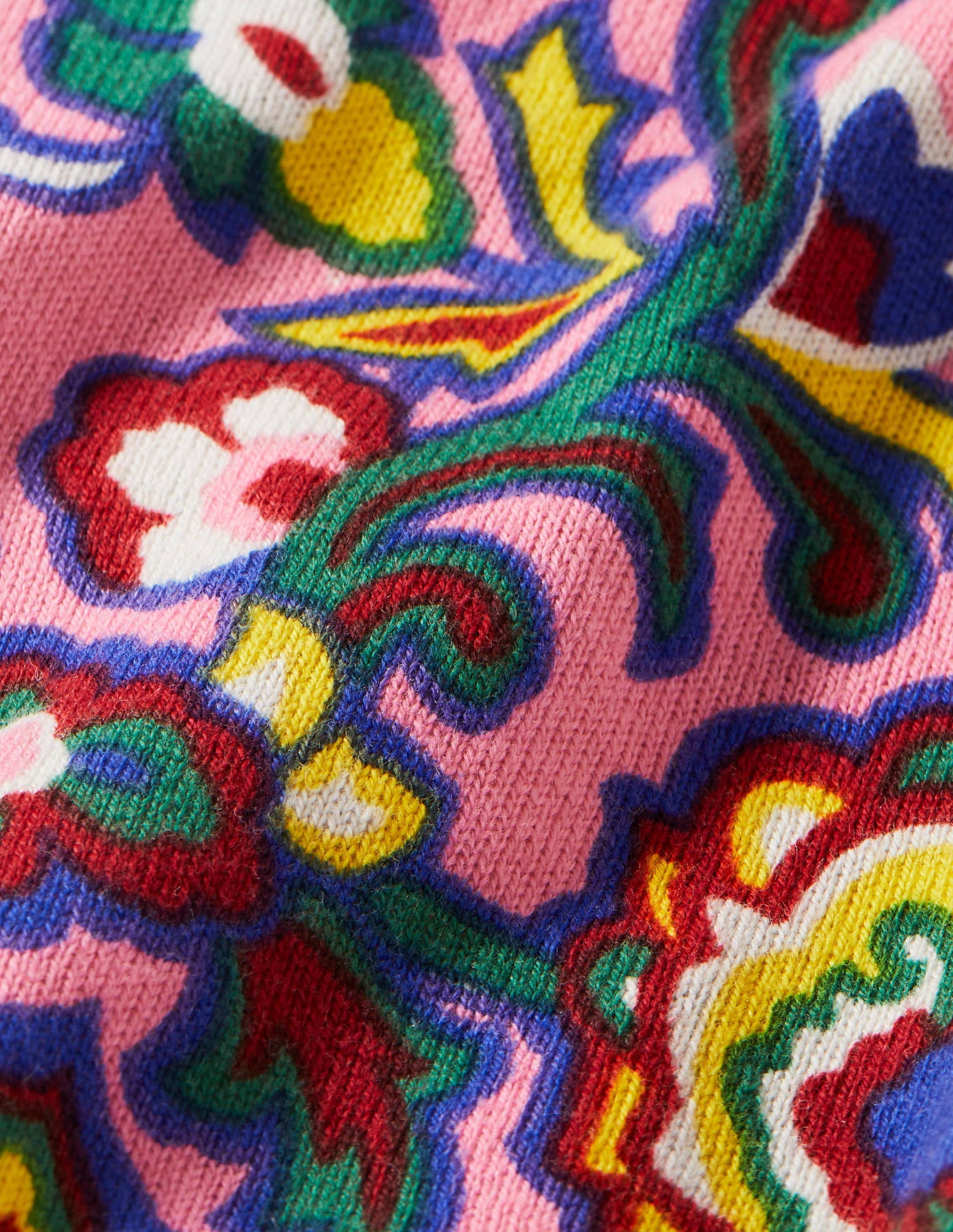 Gemusterter Baumwollpullover-Azalee, Dekorative Blüten-5