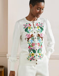 Gilet blousant brodé-Ivoire