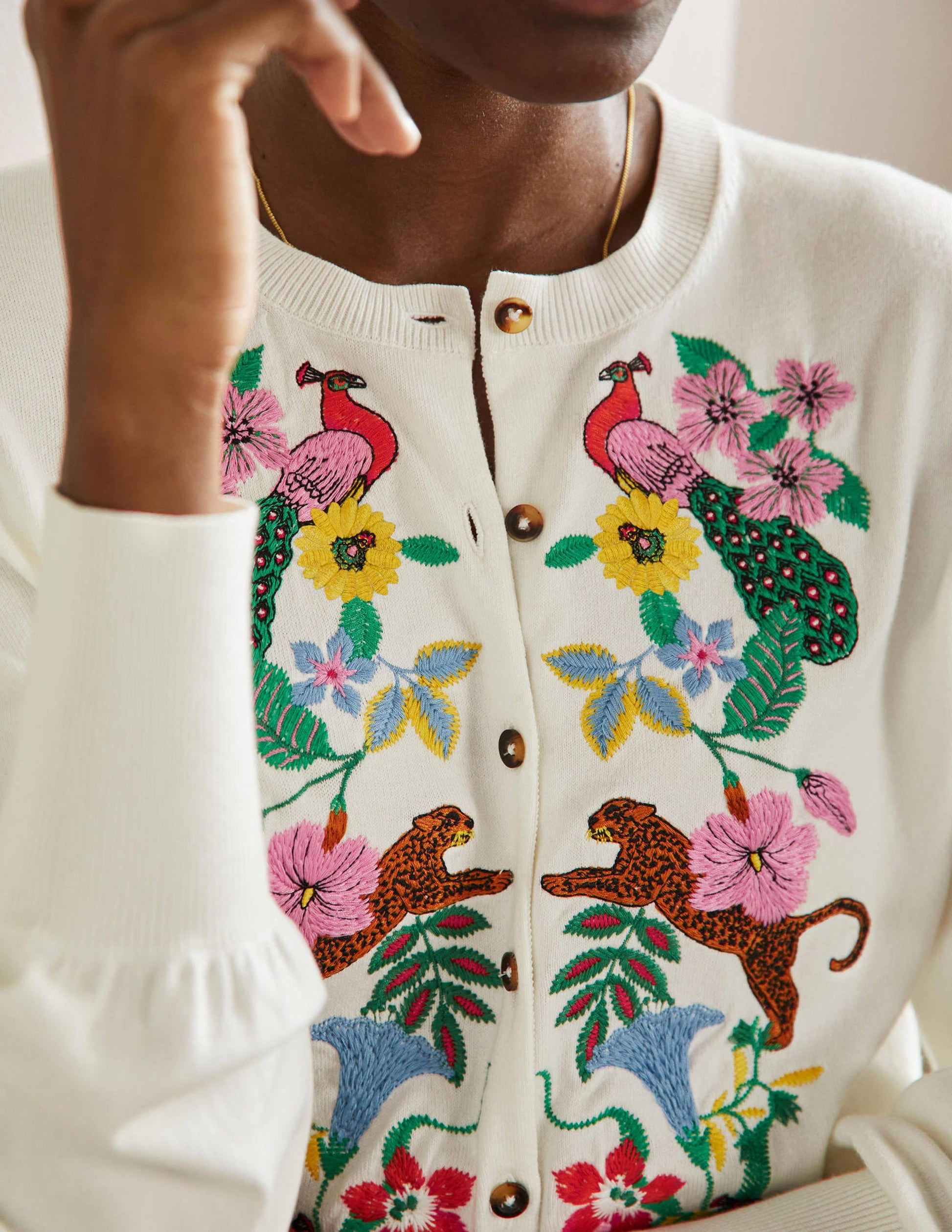 Gilet blousant brodé-Ivoire-2