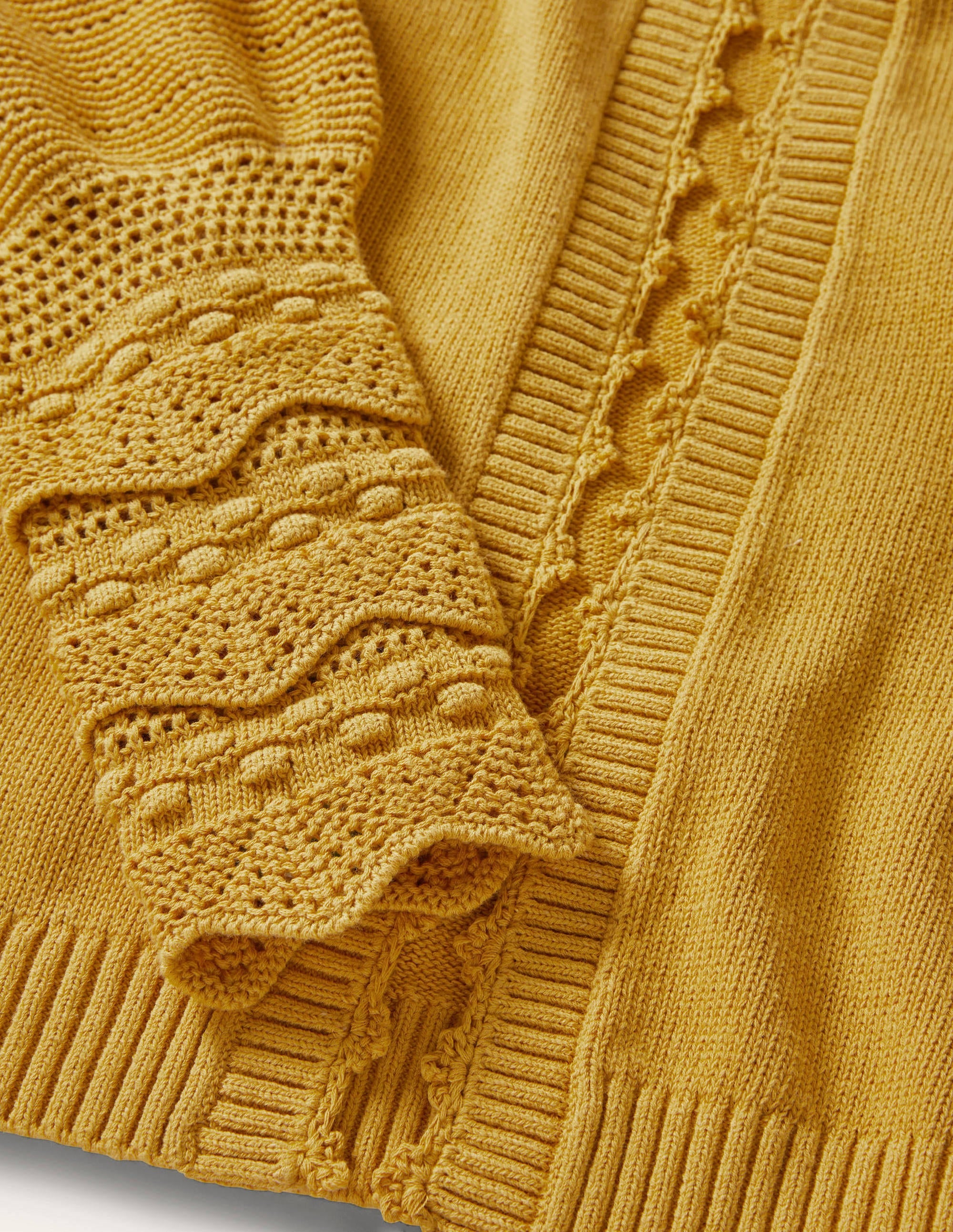 Strickcardigan mit Detail am Ärmel-Buttergelb - Image 6