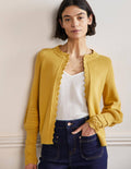 Strickcardigan mit Detail am Ärmel-Buttergelb
