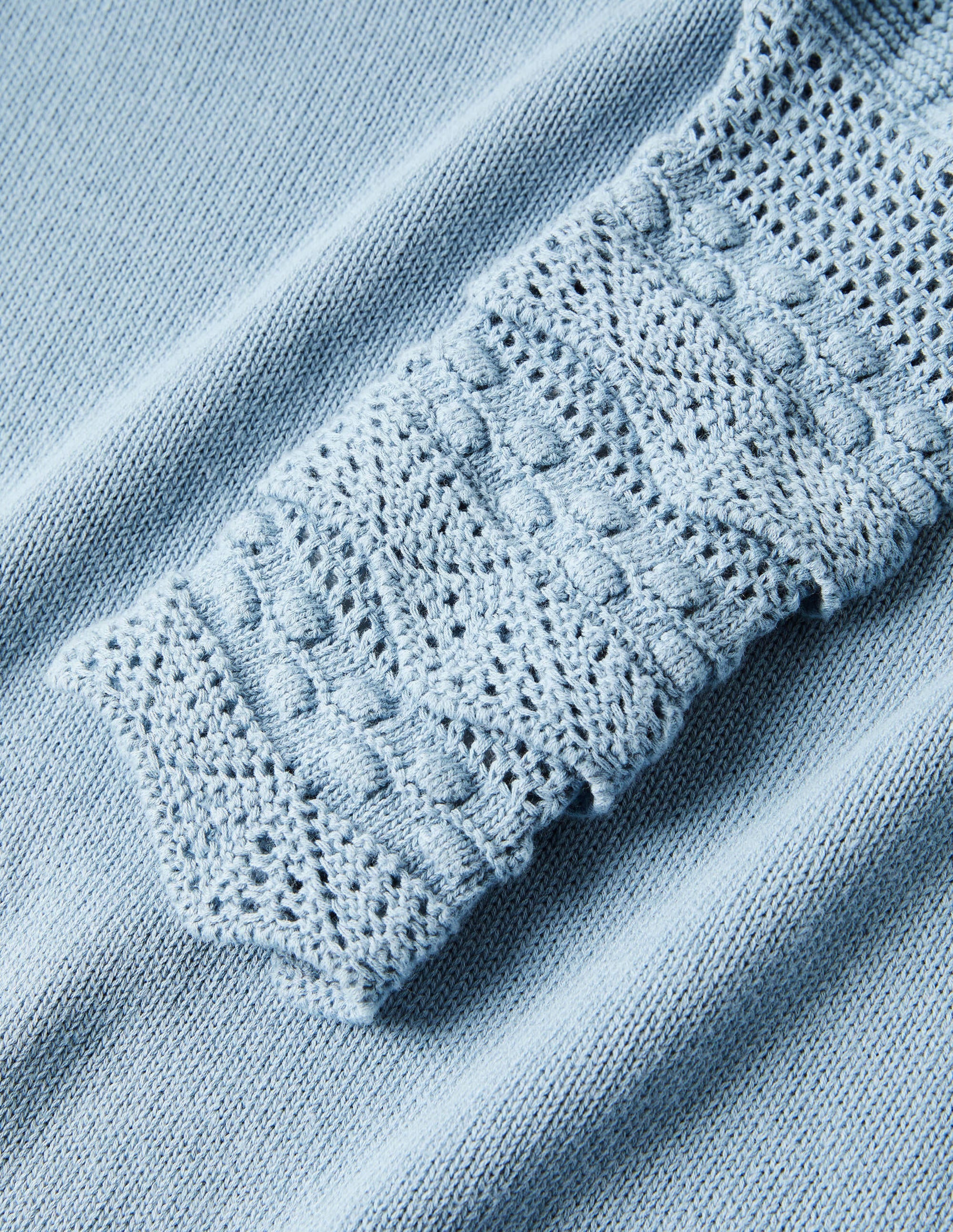Strickpullover mit Detail am Ärmel-Bergquellenblau - Image 7