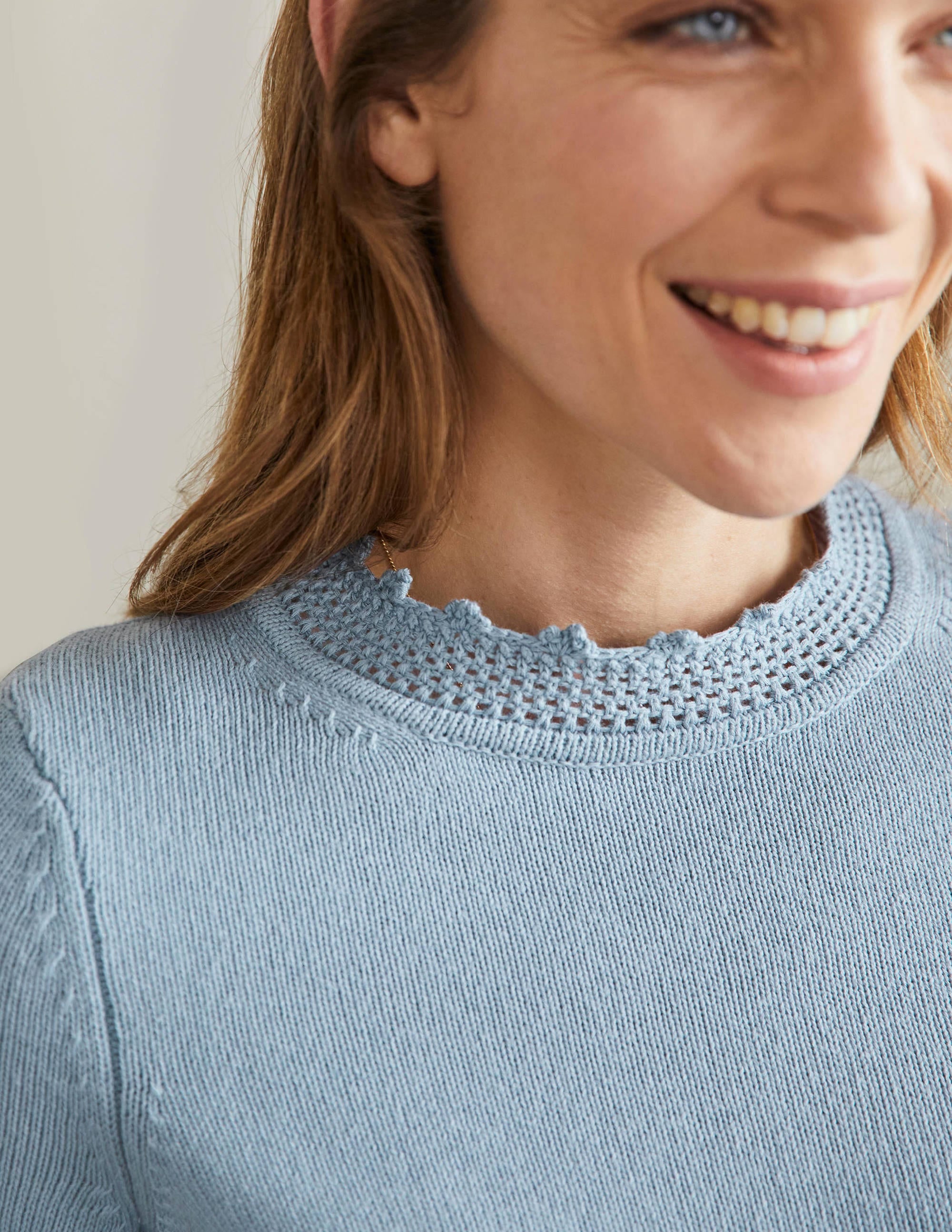 Strickpullover mit Detail am Ärmel-Bergquellenblau - Image 5