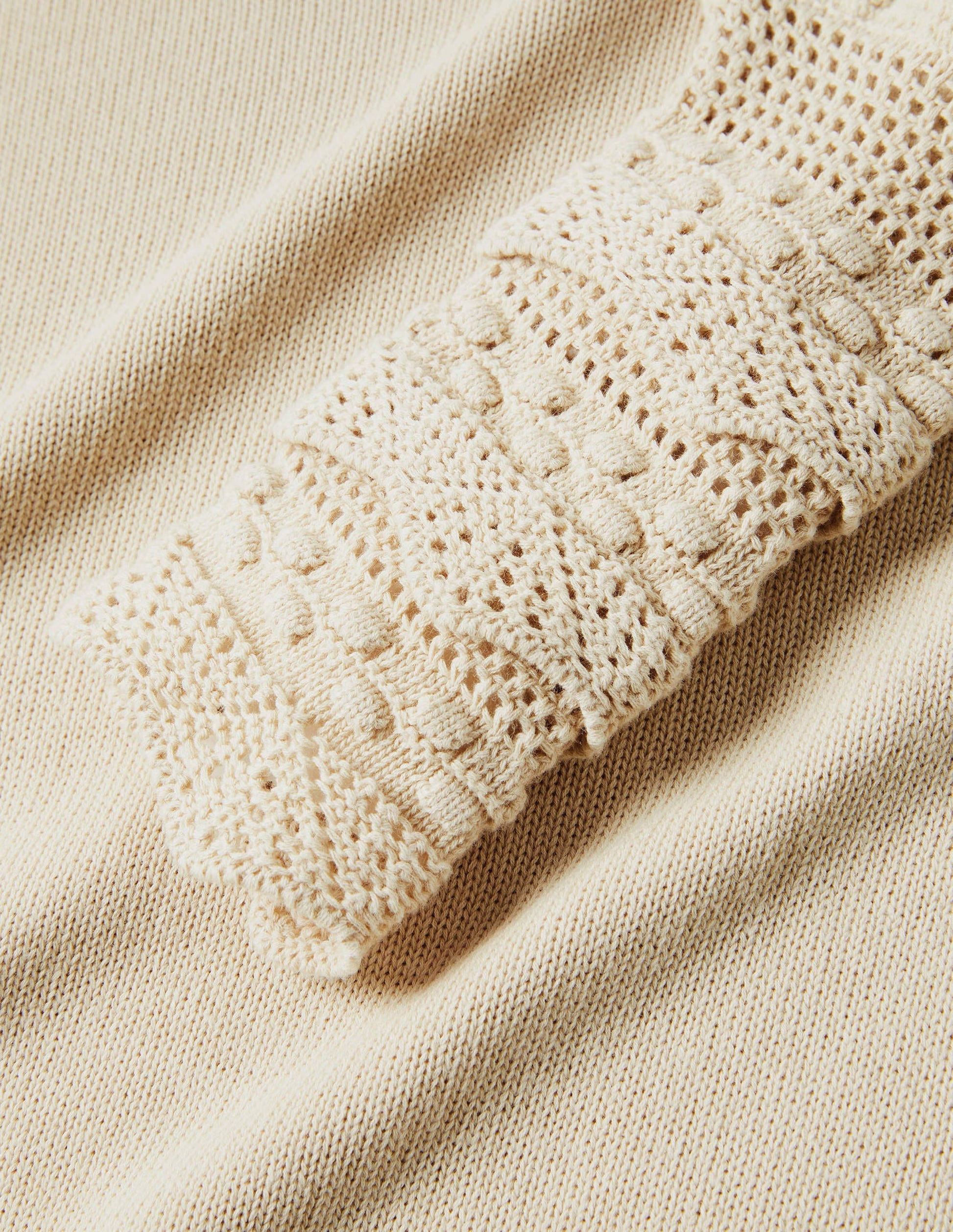 Strickpullover mit Detail am Ärmel-Hellbeige-6