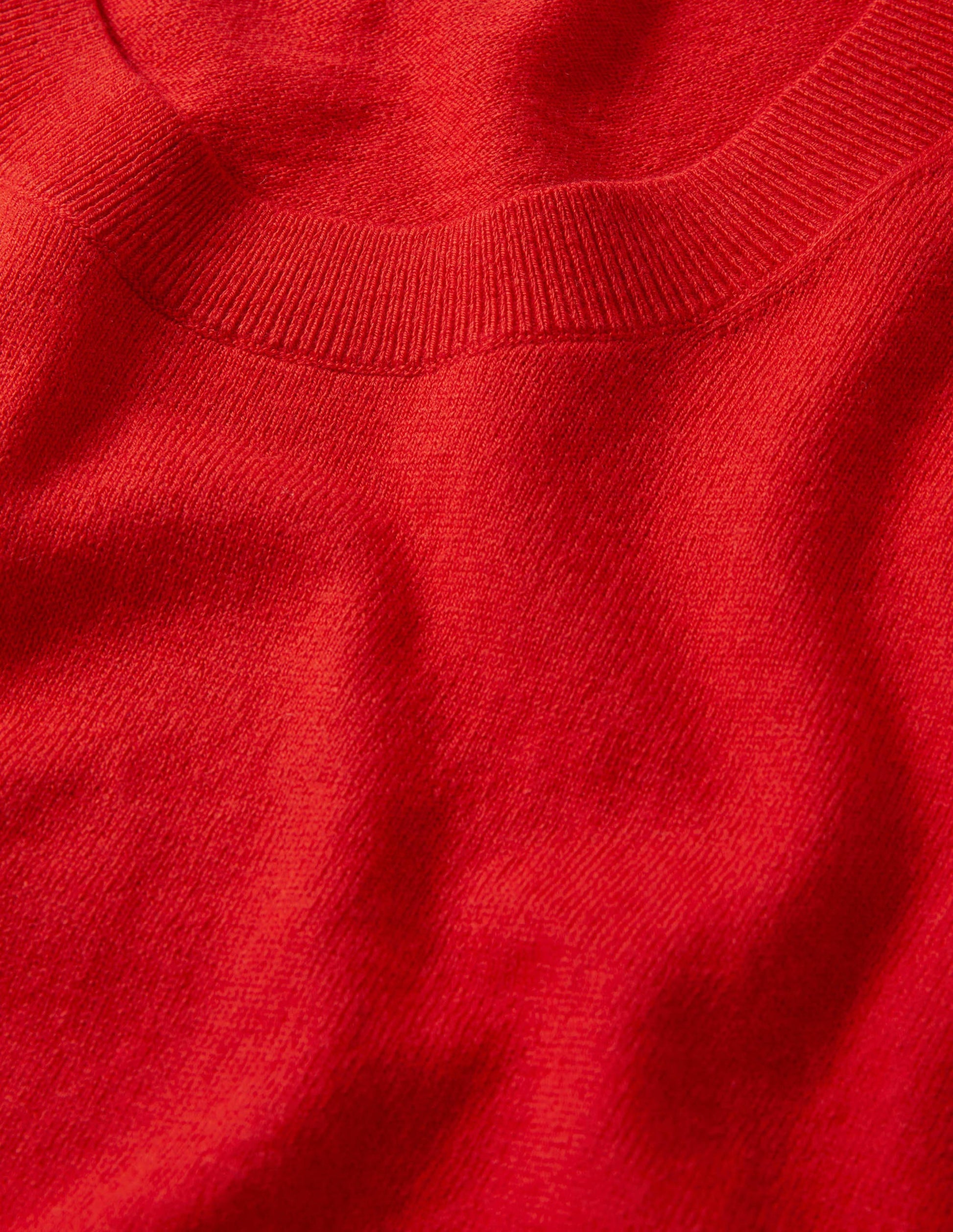 Strick-T-Shirt mit Rüschenärmeln-Helles Mohnblumenrot-6