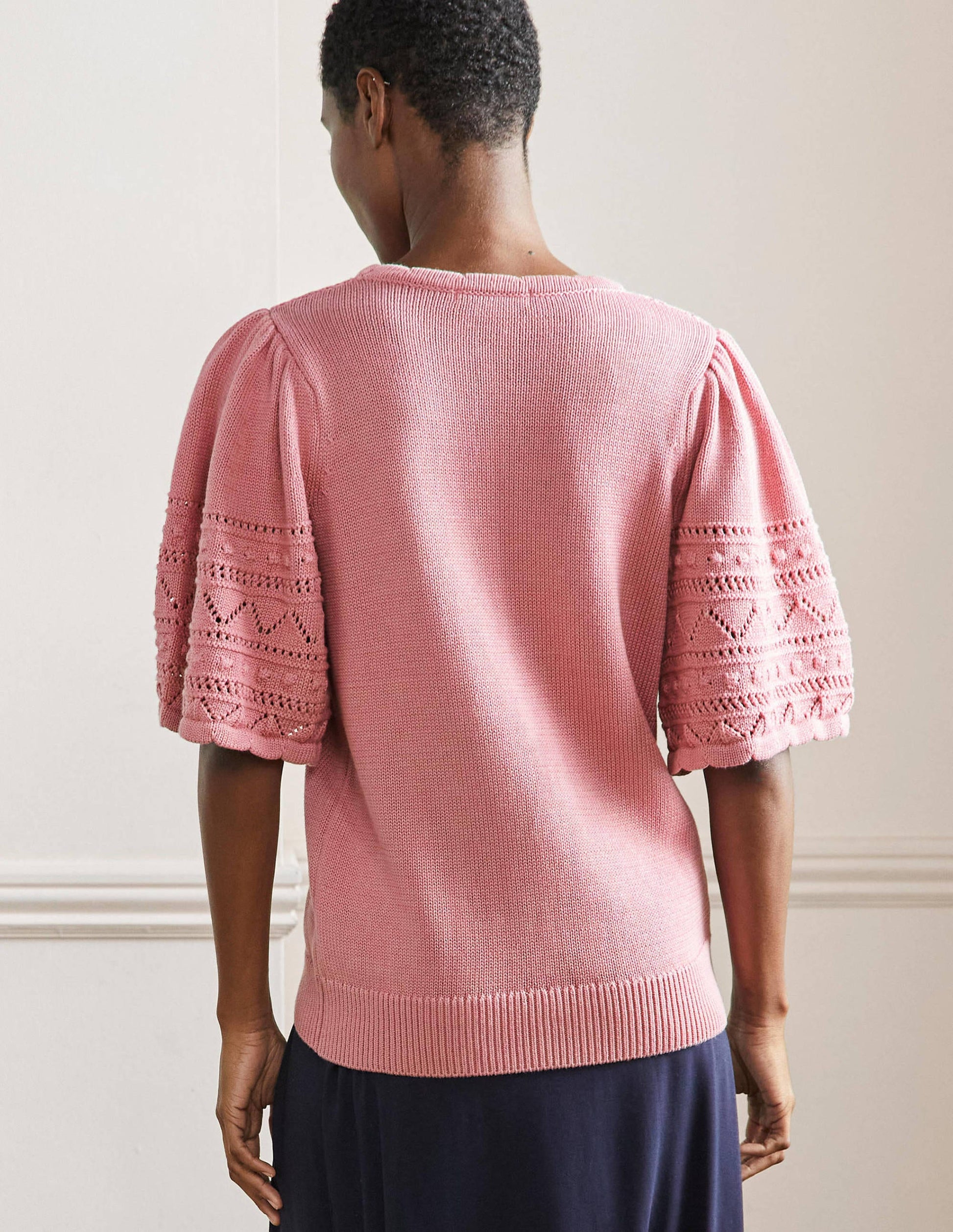 Häkel-Pullover mit weiten Ärmeln-Kirschblütenrosa-3