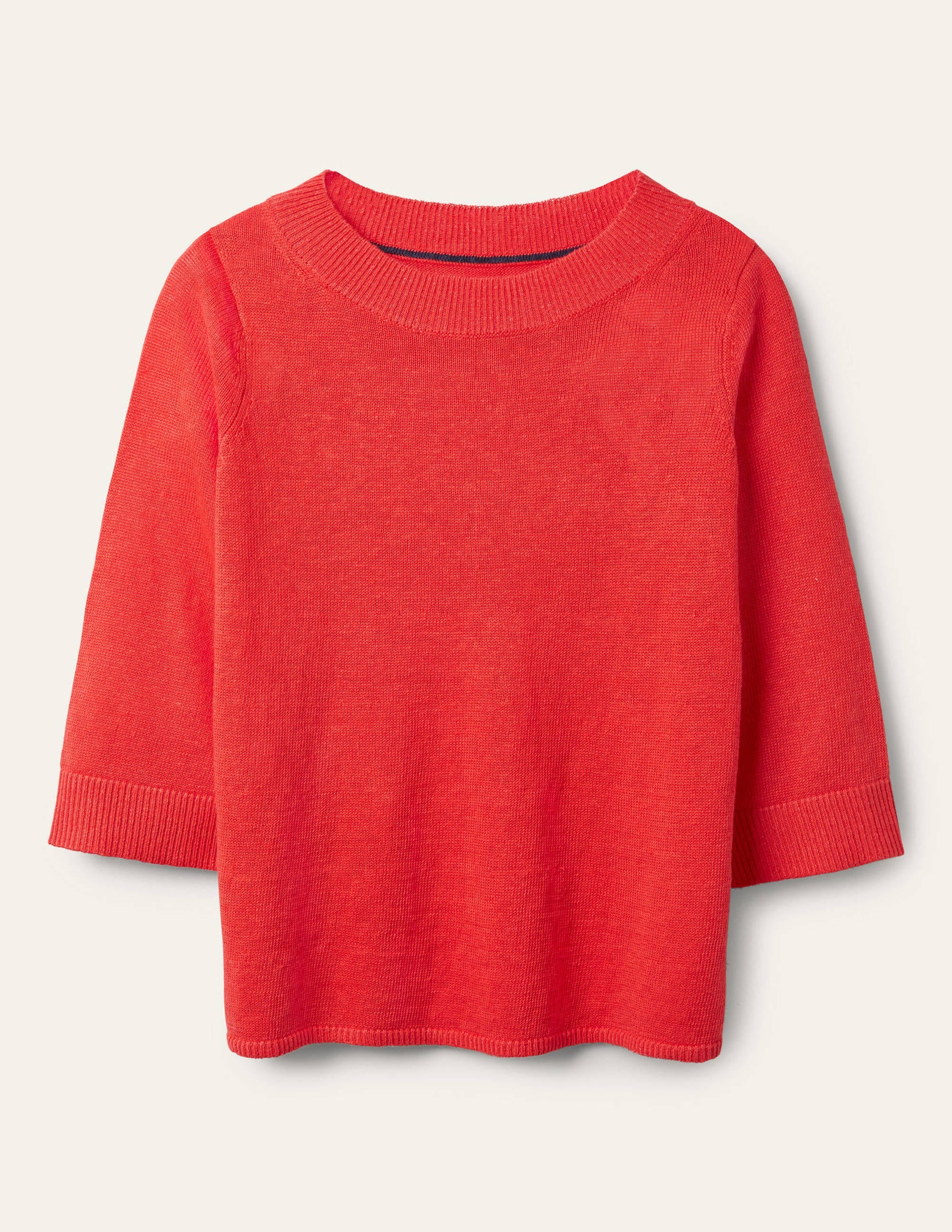 Pull oversize en lin-Coquelicot vif - Image 6