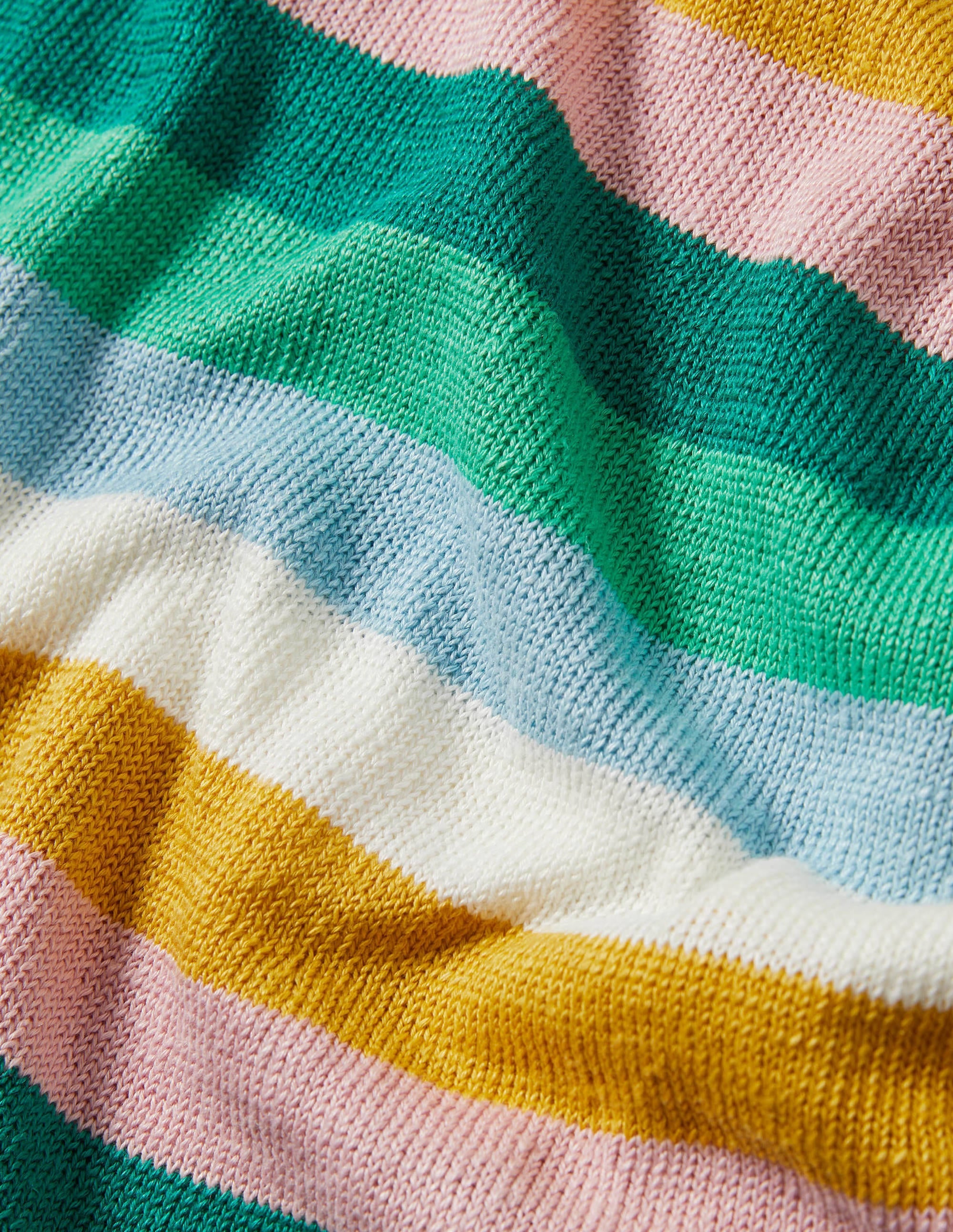 Oversize-Pullover aus Leinen-Waldgrün/Grün, Regenbogenstreifen - Image 7