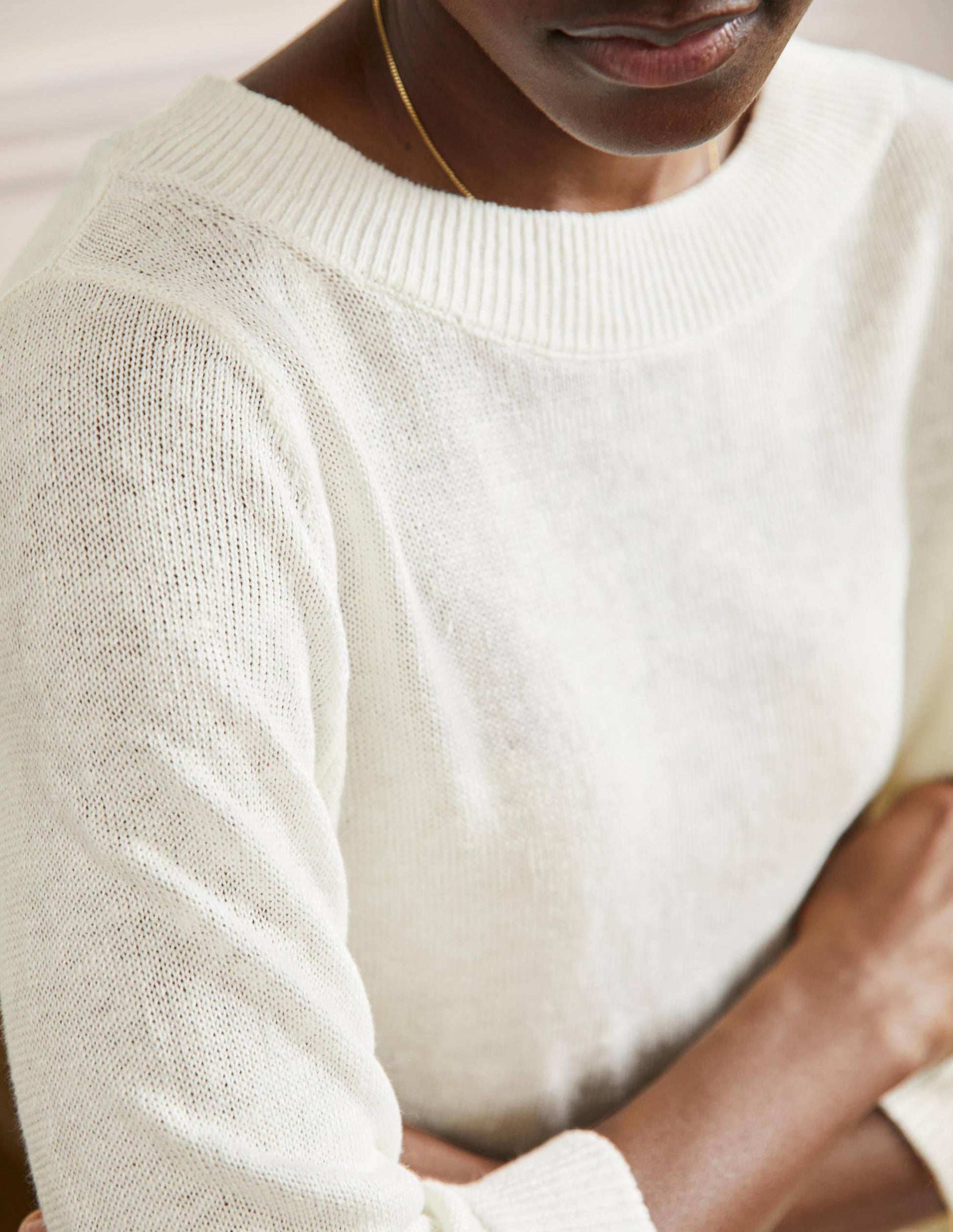 Oversize-Pullover aus Leinen-Naturweiß-2
