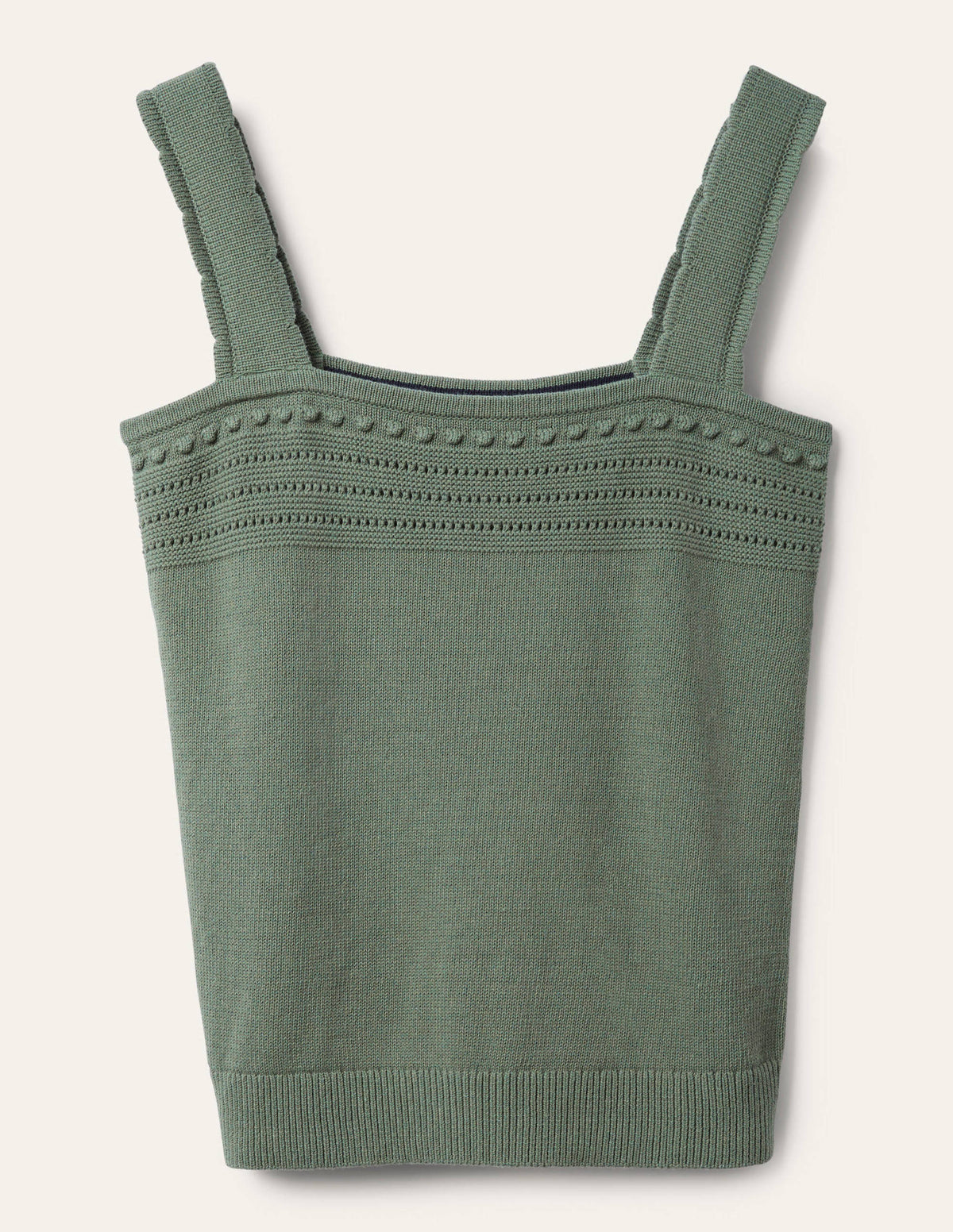 Ärmelloses Strickoberteil mit Häkeldetails-Erlengrün - Image 5