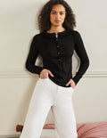 Cardigan mit Kragendetail-Schwarz