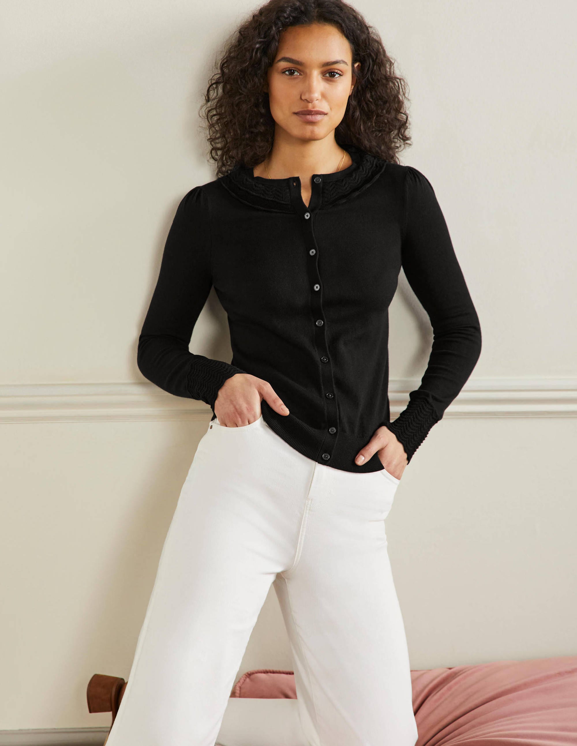 Cardigan mit Kragendetail-Schwarz - Image 1