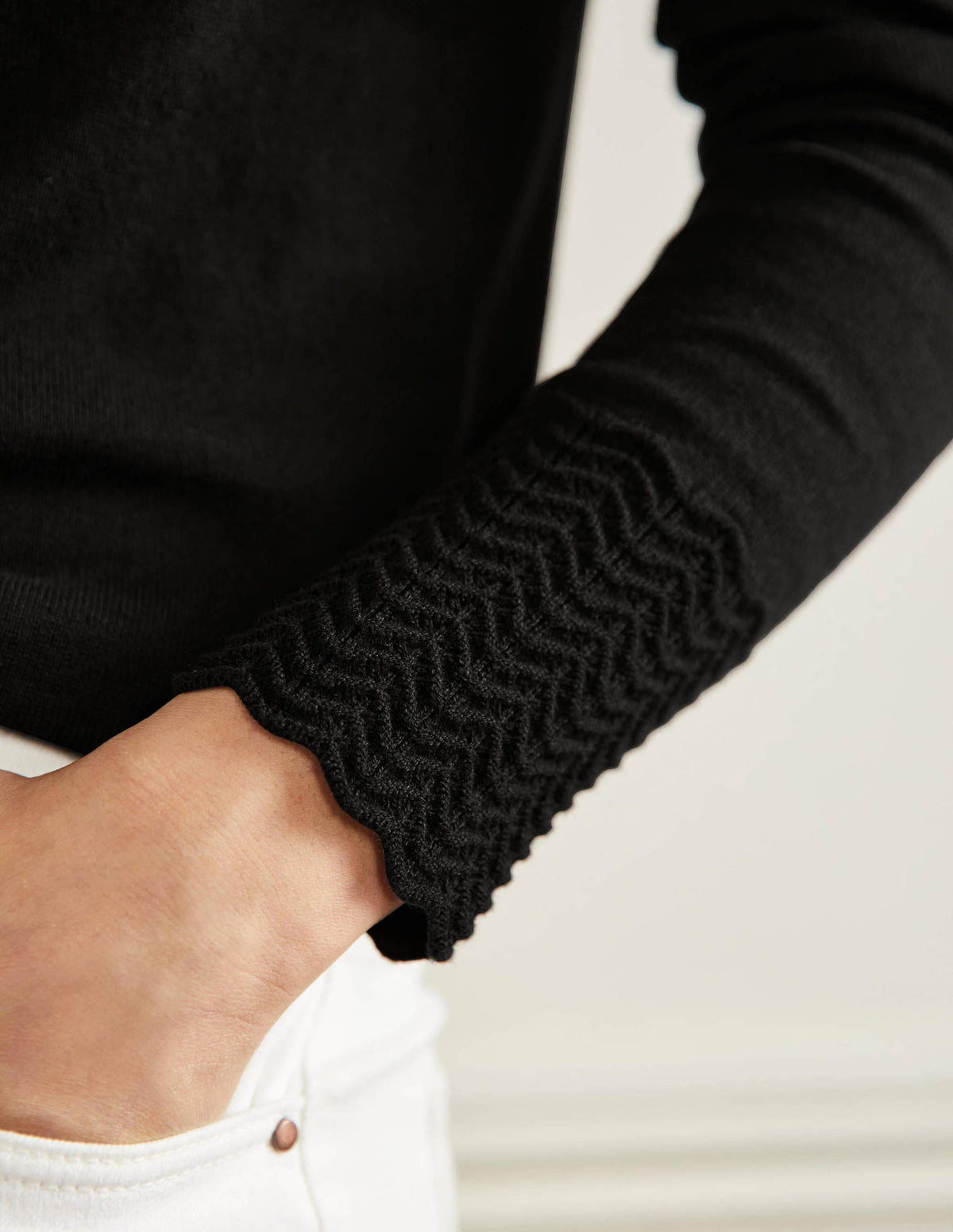 Cardigan mit Kragendetail-Schwarz - Image 5