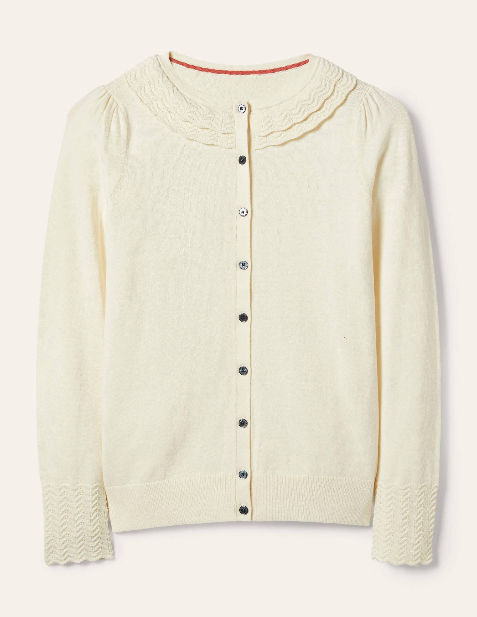 Cardigan mit Kragendetail-Naturweiß - Image 5