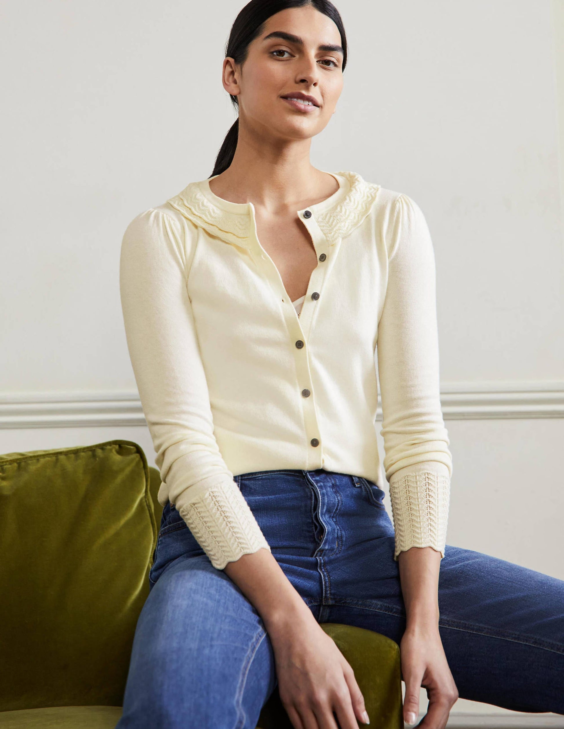 Cardigan mit Kragendetail-Naturweiß-1