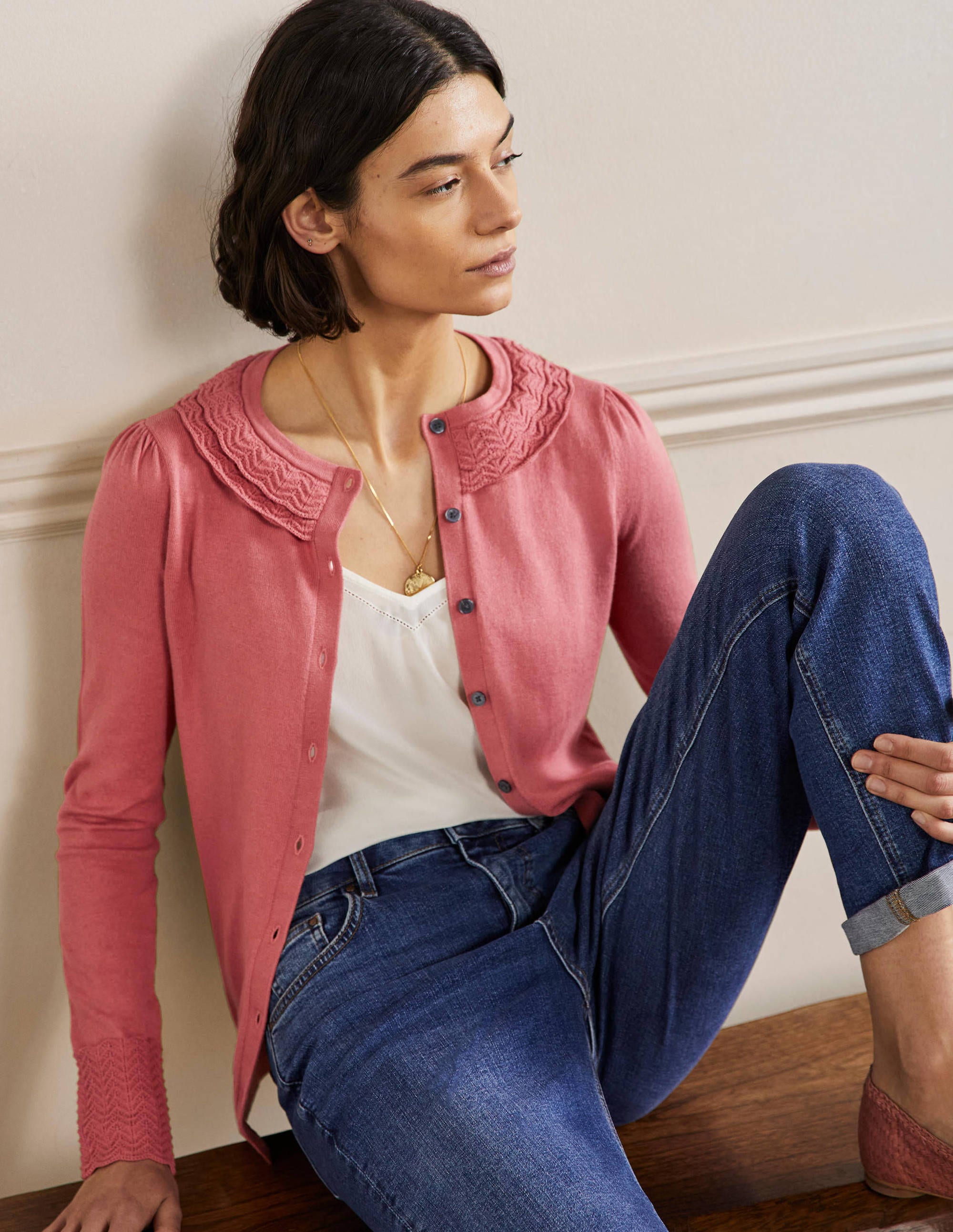 Cardigan mit Kragendetail-Staubrot - Image 1